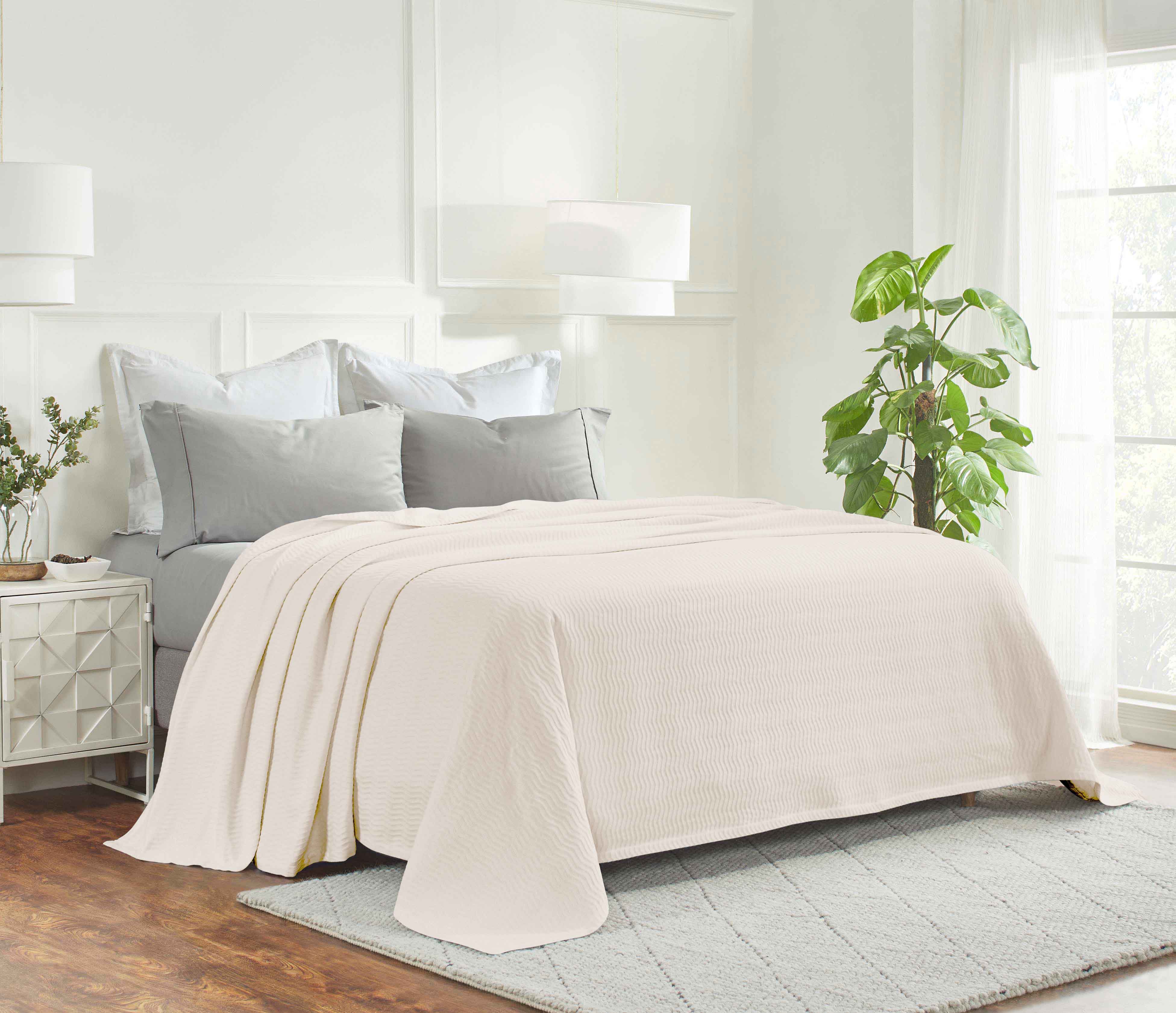 Jena Cotton Textured Chevron Lightweight Woven Blanket - Omnigoodsstore