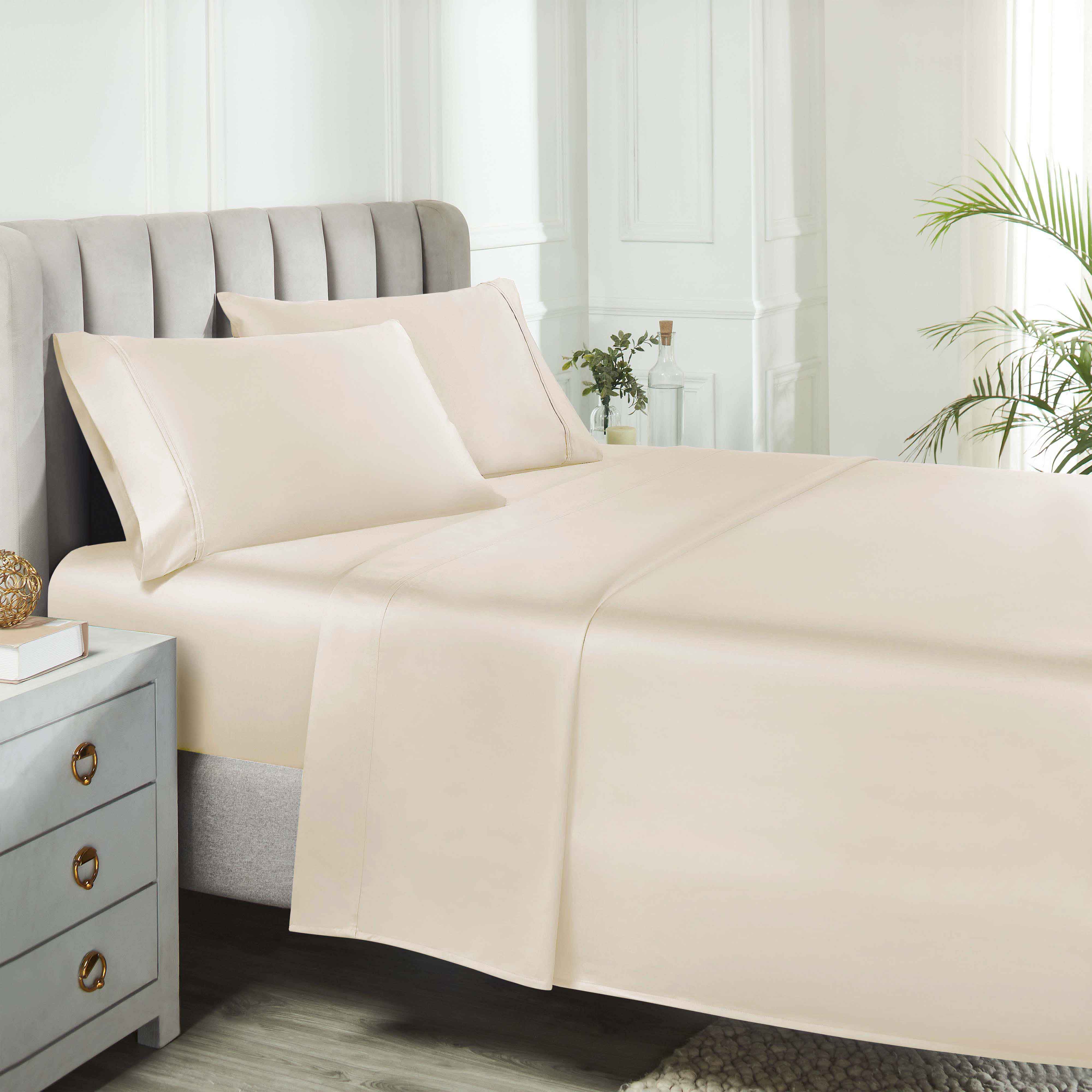 850 Thread Count Cotton Solid Bed Sheet Set - Omnigoodsstore