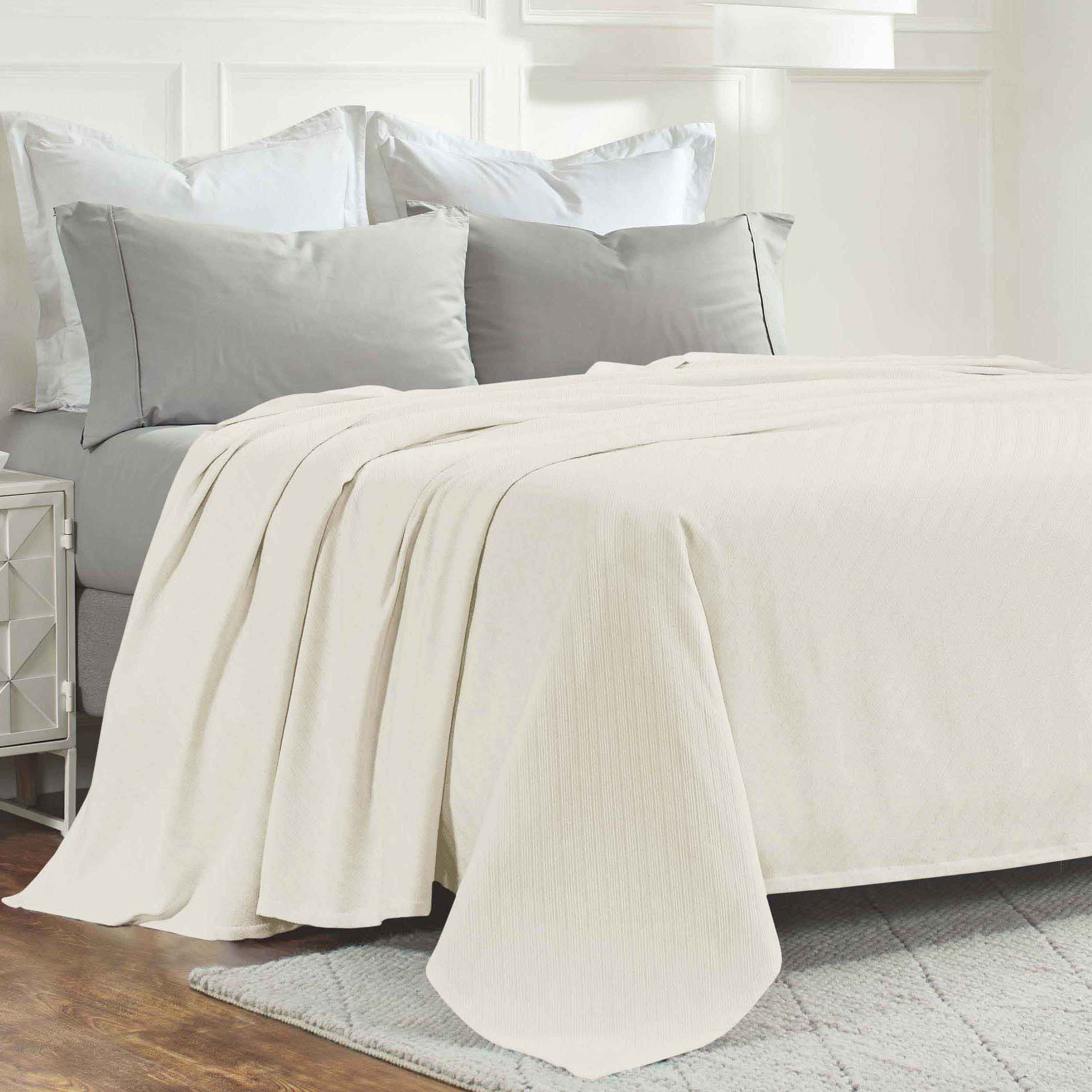 Milan Cotton Textured Striped Lightweight Woven Blanket - Omnigoodsstore