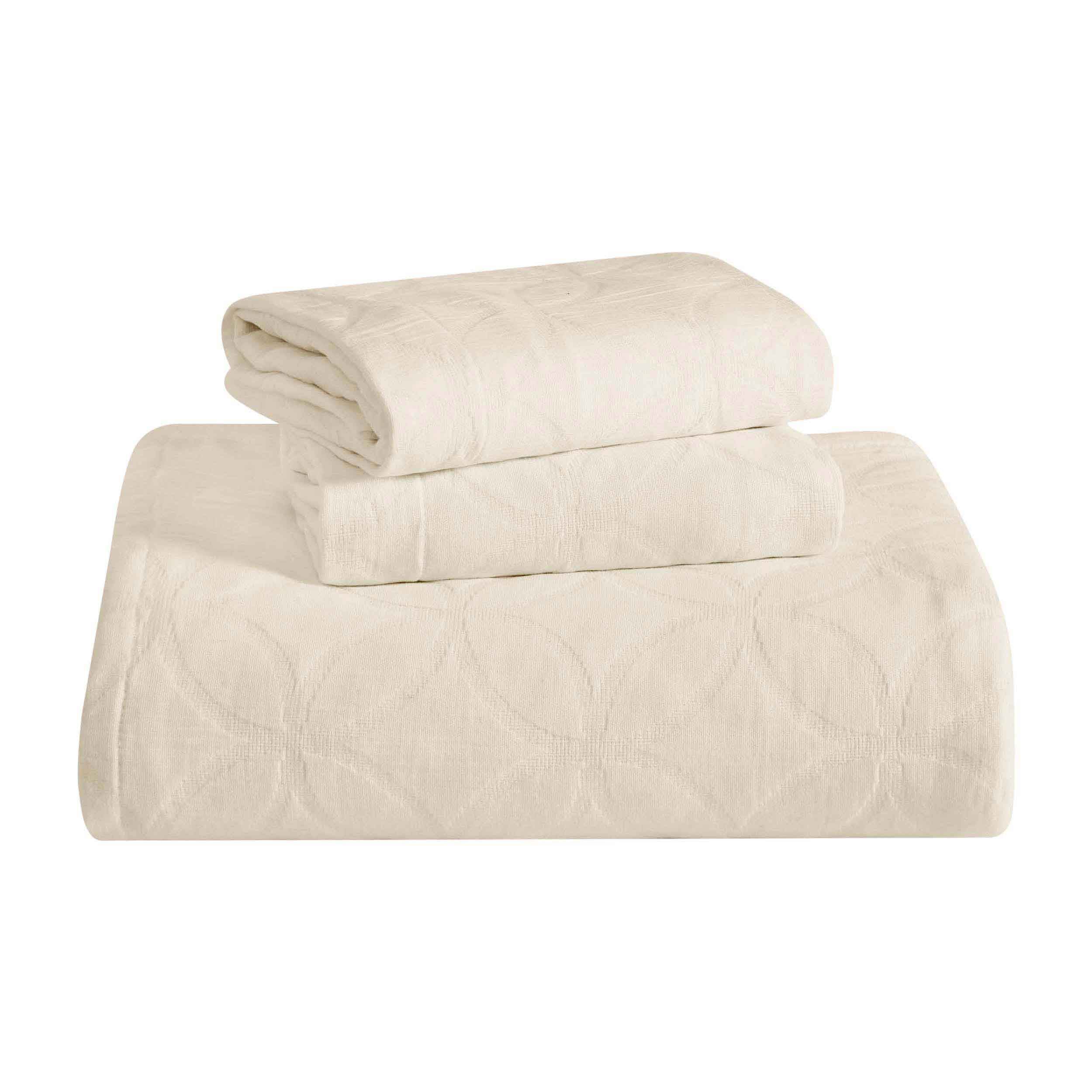 Serenity Cotton Matelasse Celtic Circle Airy Bedspread Set - Omnigoodsstore