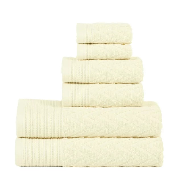 Chevron Cotton 6 Piece Towel Set - Omnigoodsstore