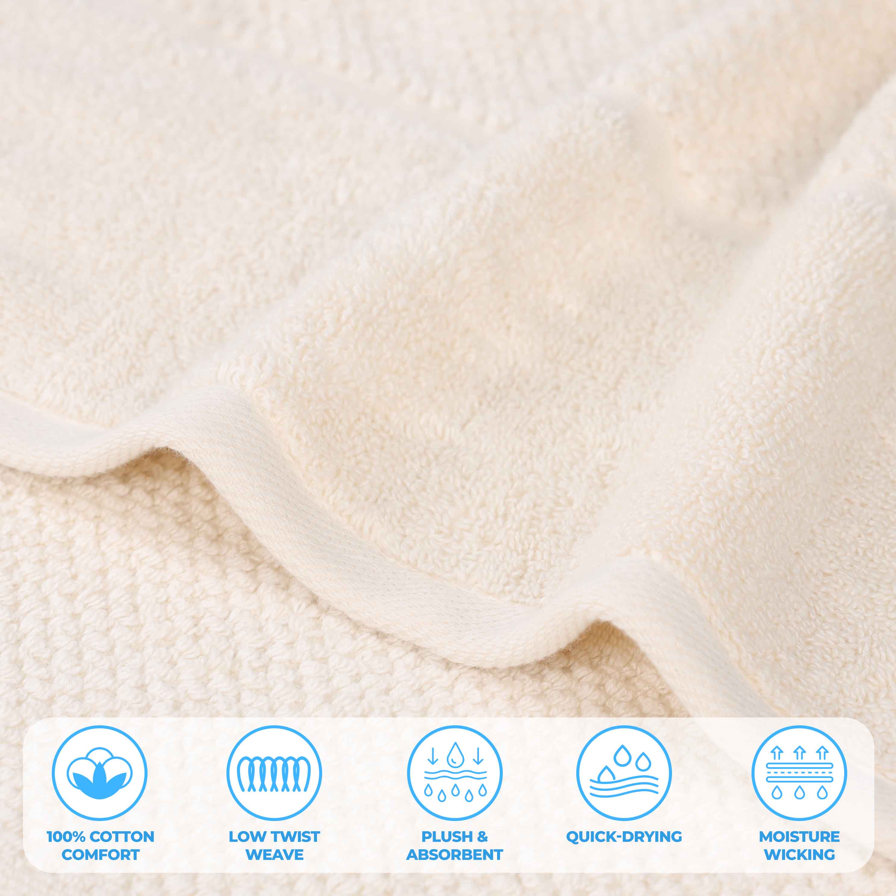 Mile Smart Twist Cotton Solid Broad Border 9 Piece Towel Set - Omnigoodsstore