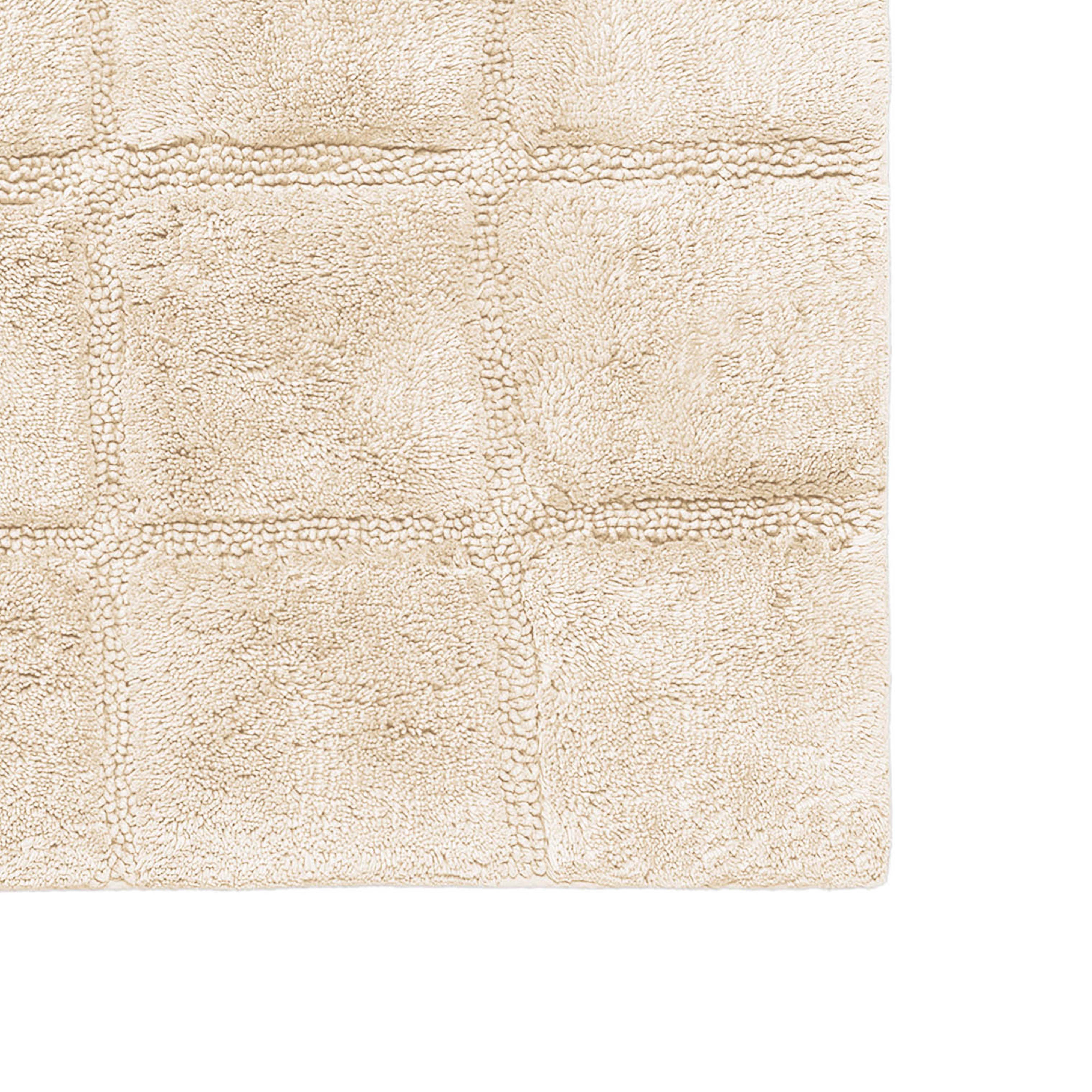 Solid Cotton 2 Piece Checkered Non Slip Bath Rug Set - Omnigoodsstore