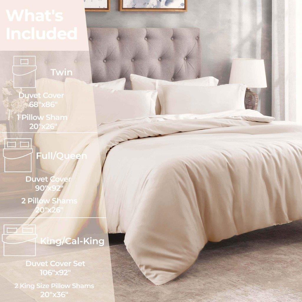 Egyptian Cotton 300 Thread Count Solid Duvet Cover Set - Omnigoodsstore