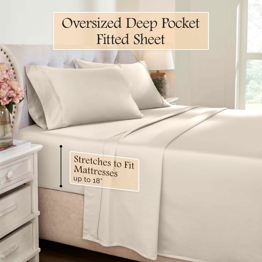 1200 Thread Count Egyptian Cotton Deep Pocket Sheet Set - Omnigoodsstore