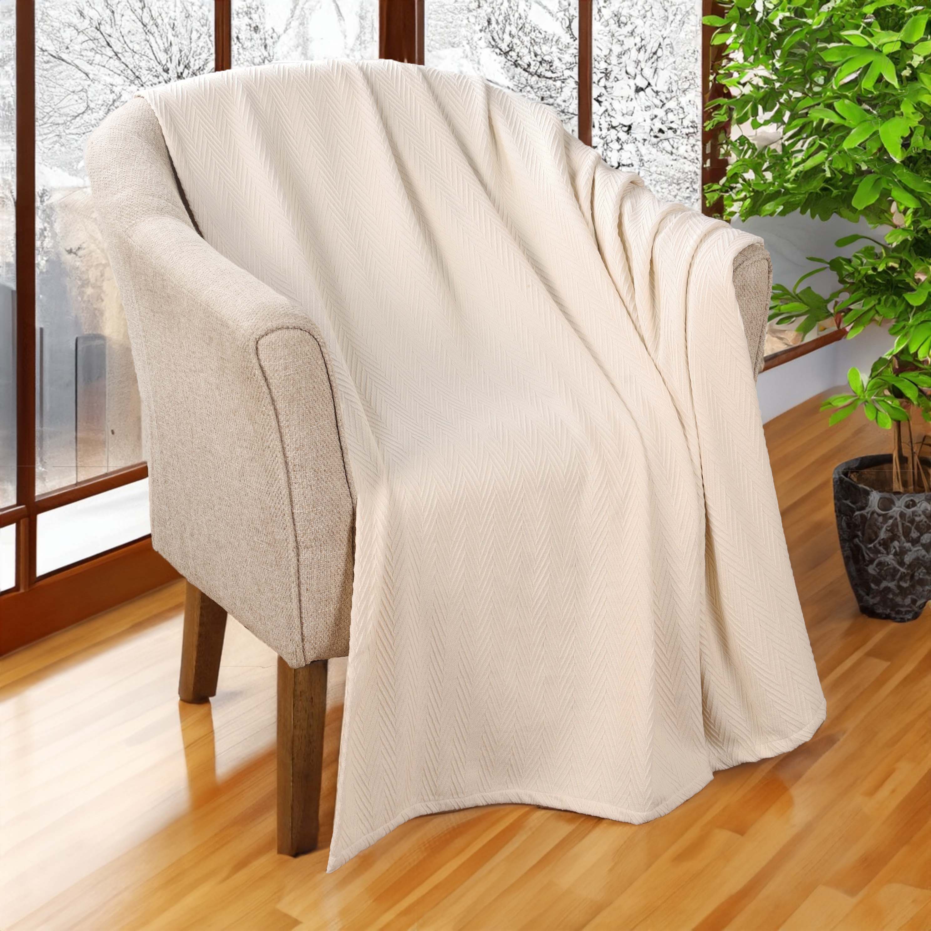 All-Season Chevron Cotton Bed Blanket & Sofa Throw - Omnigoodsstore