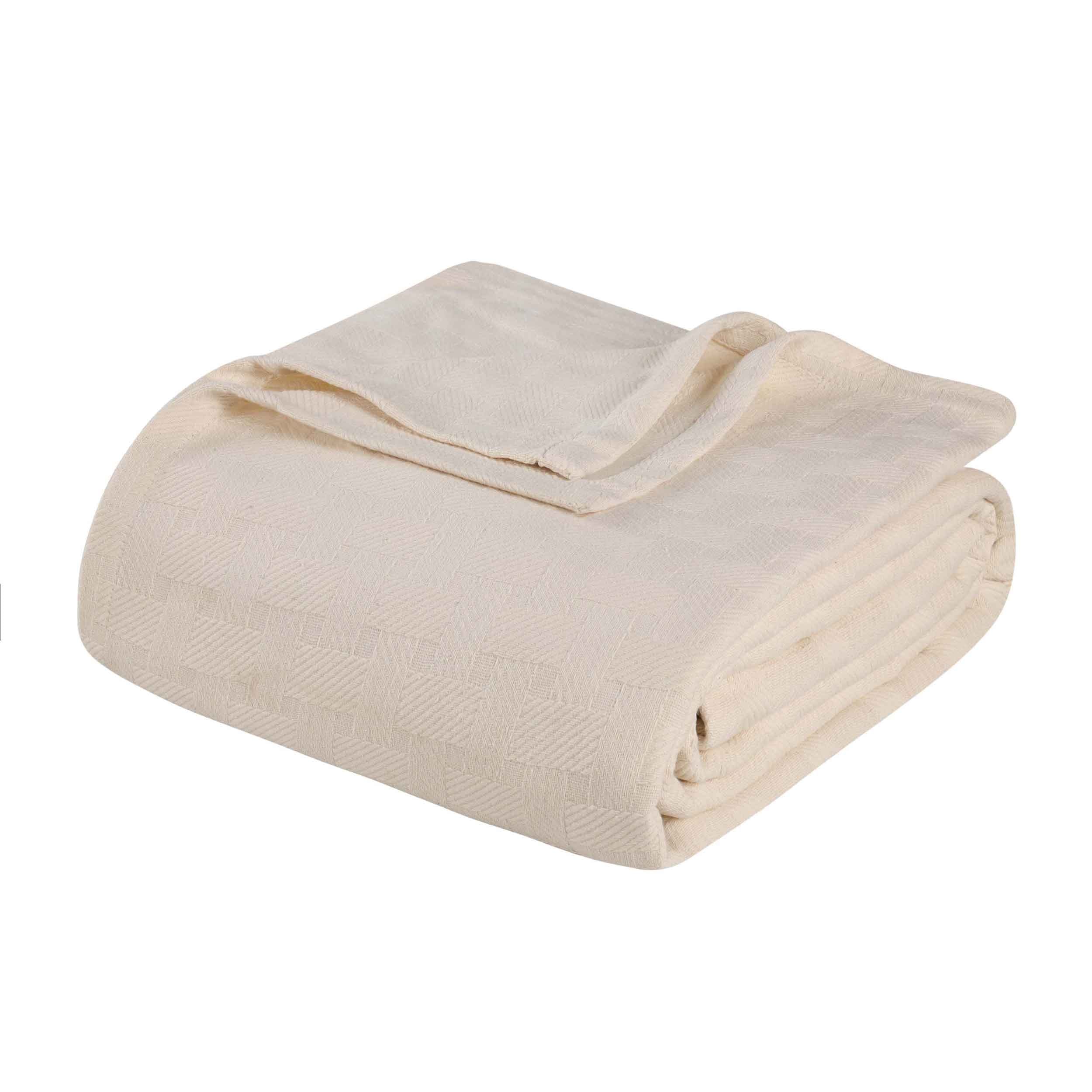 Basketweave All Season Cotton Bed Blanket & Sofa Throw - Omnigoodsstore