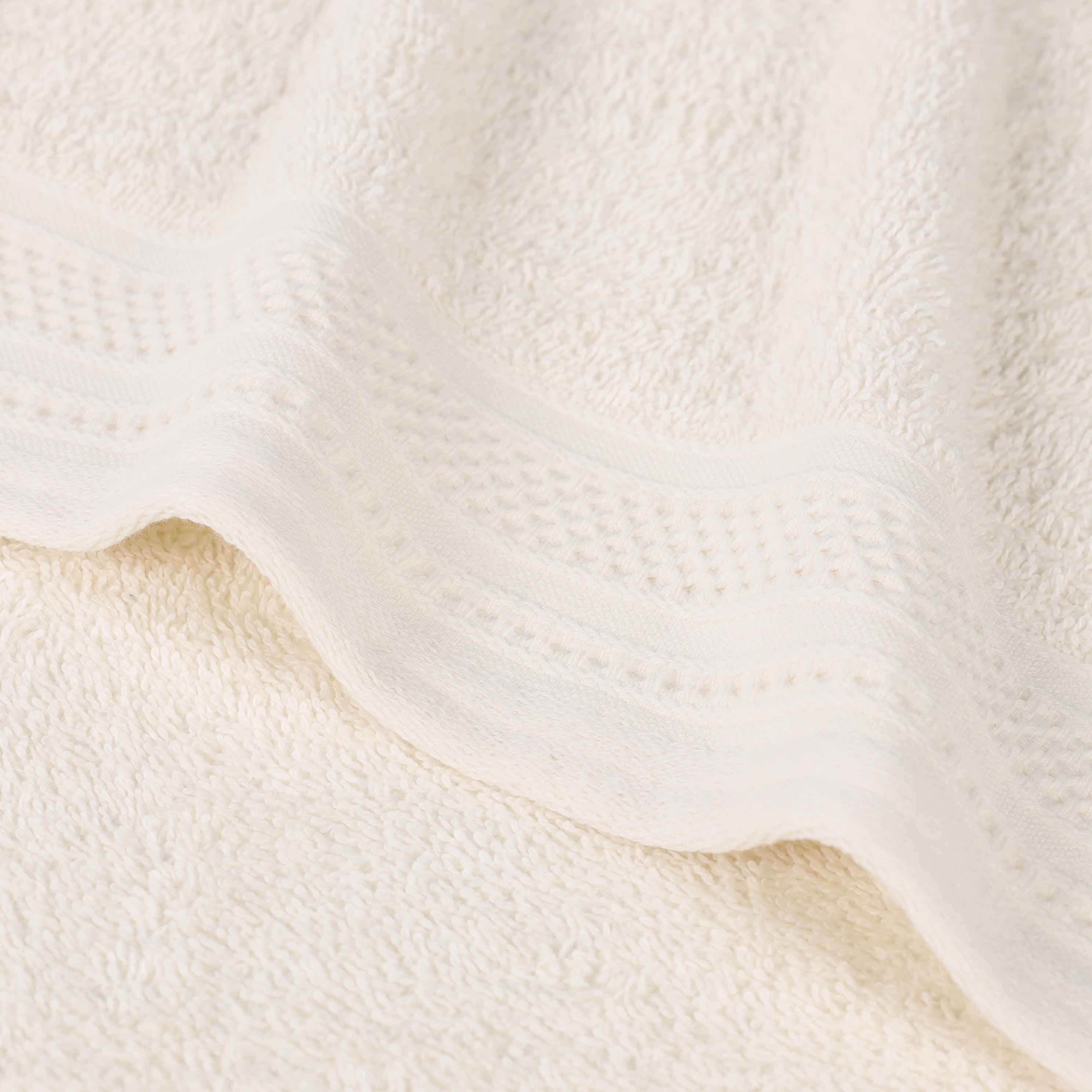 Honeycomb Textured Waffle Border Luxury Cotton Face Towels, Set of 12 - Omnigoodsstore