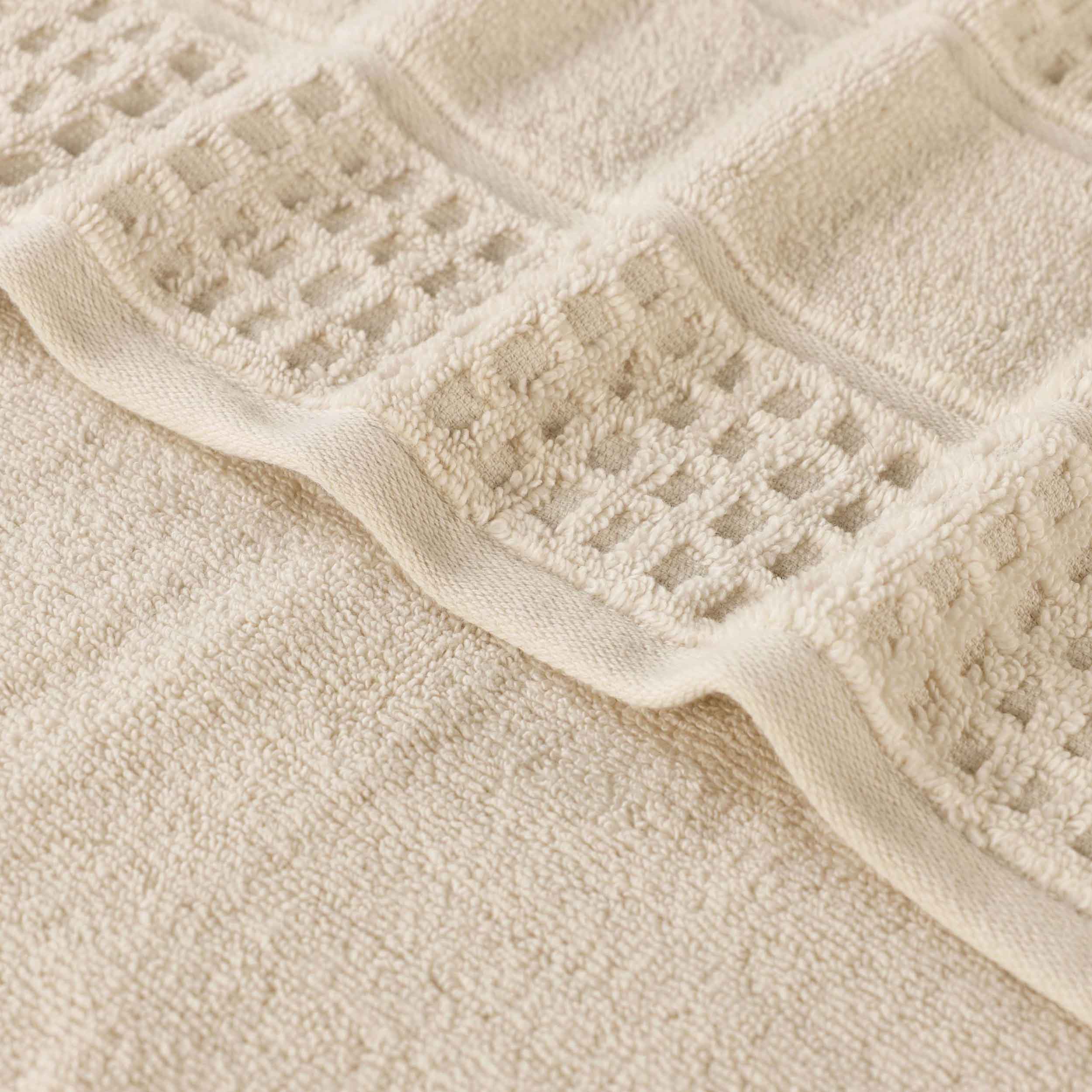 Zero Twist Cotton Waffle Honeycomb Soft Absorbent Hand Towel Set of 6 - Omnigoodsstore