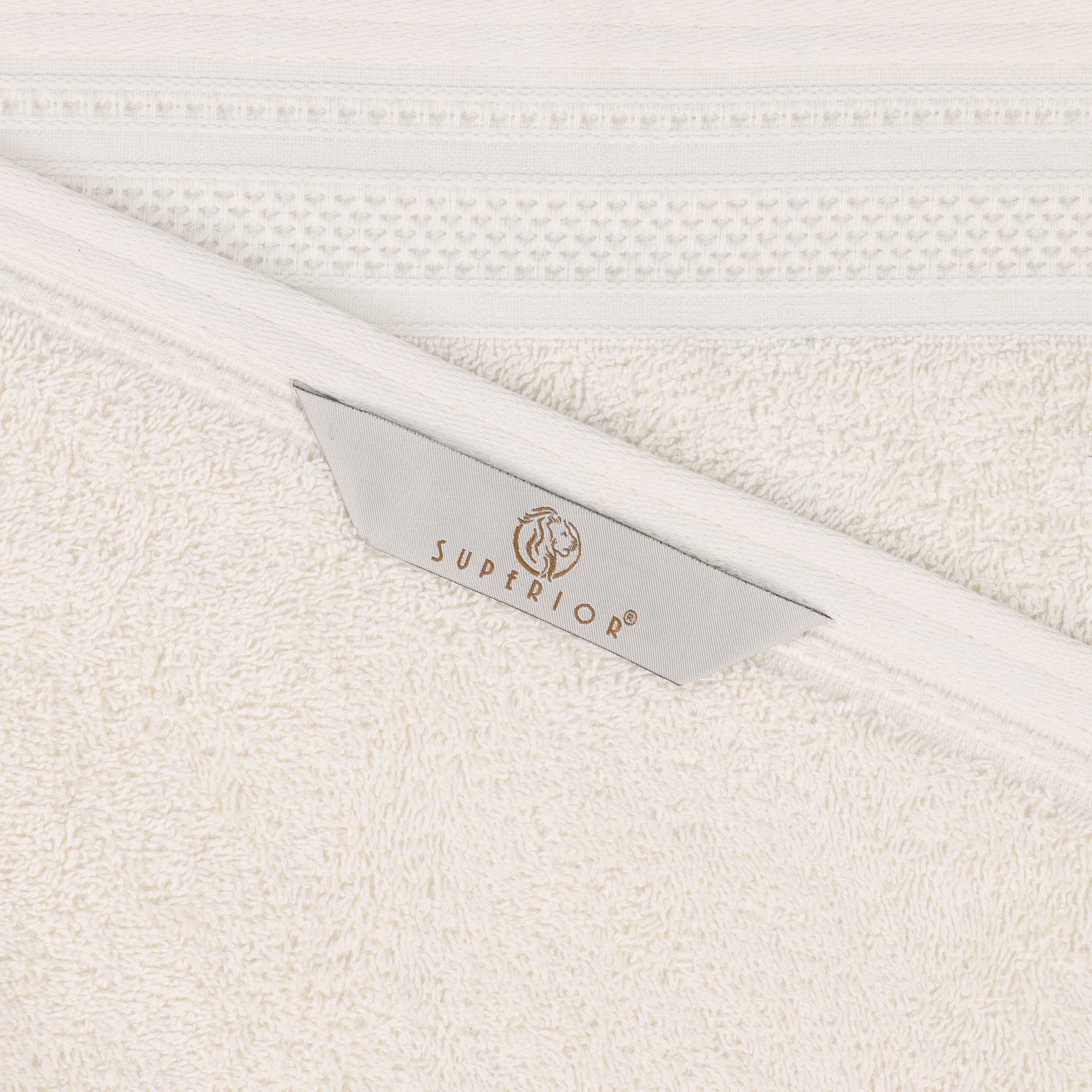 Honeycomb Textured Waffle Border Luxury Cotton Hand Towels, Set of 6 - Omnigoodsstore