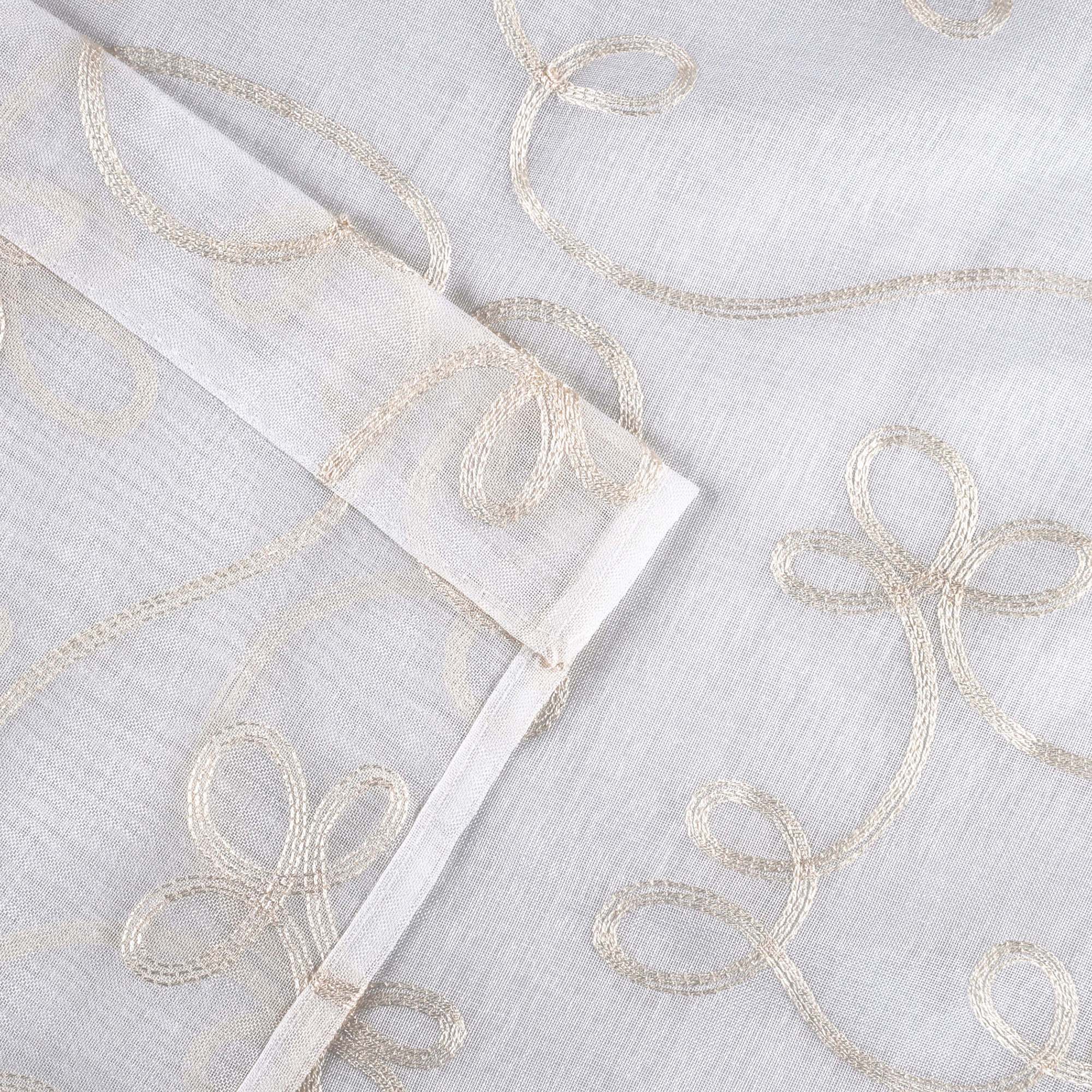 Embroidered Lightweight Sheer Floral Scroll Curtain Panel Set - Omnigoodsstore