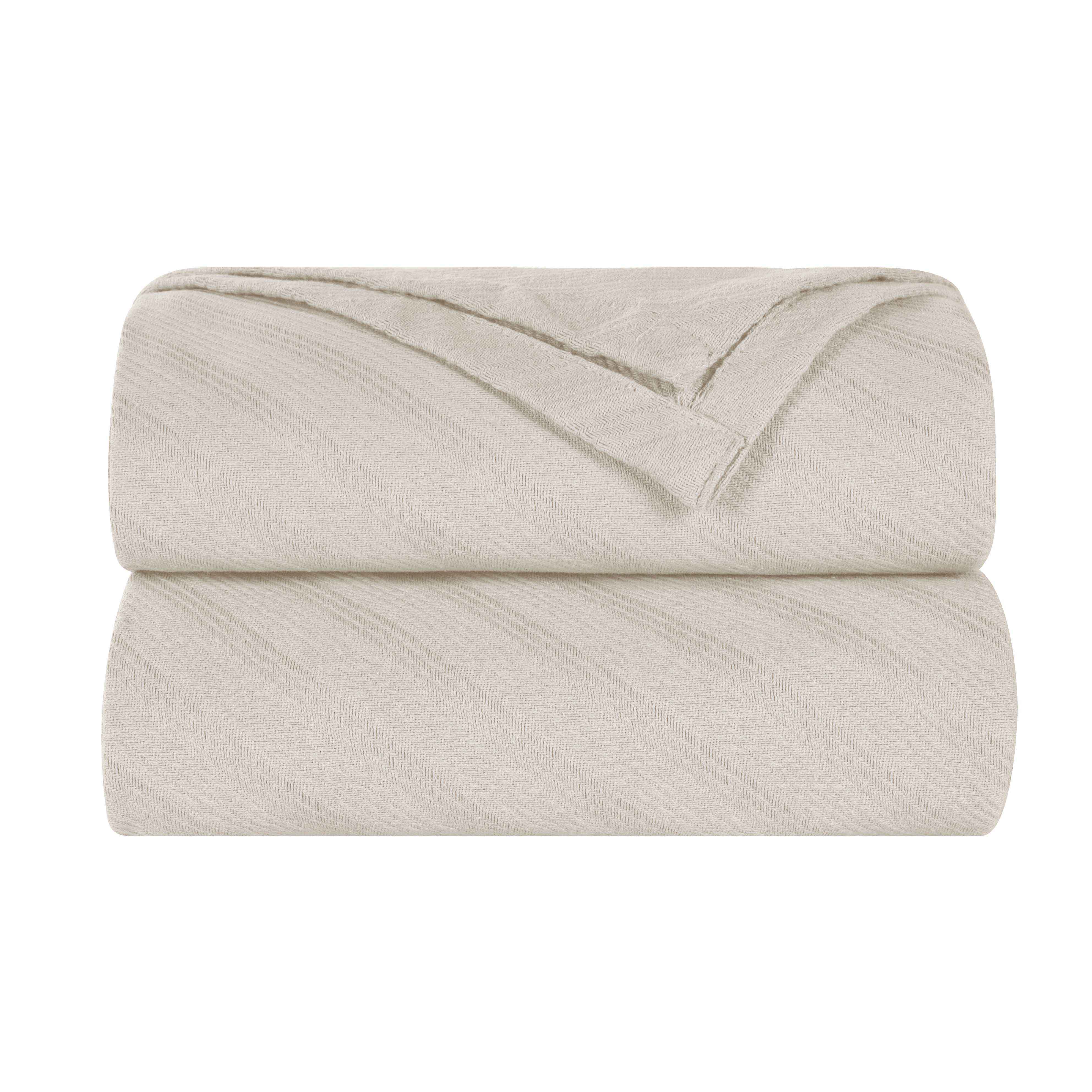 Milan Cotton Textured Striped Lightweight Woven Blanket - Omnigoodsstore