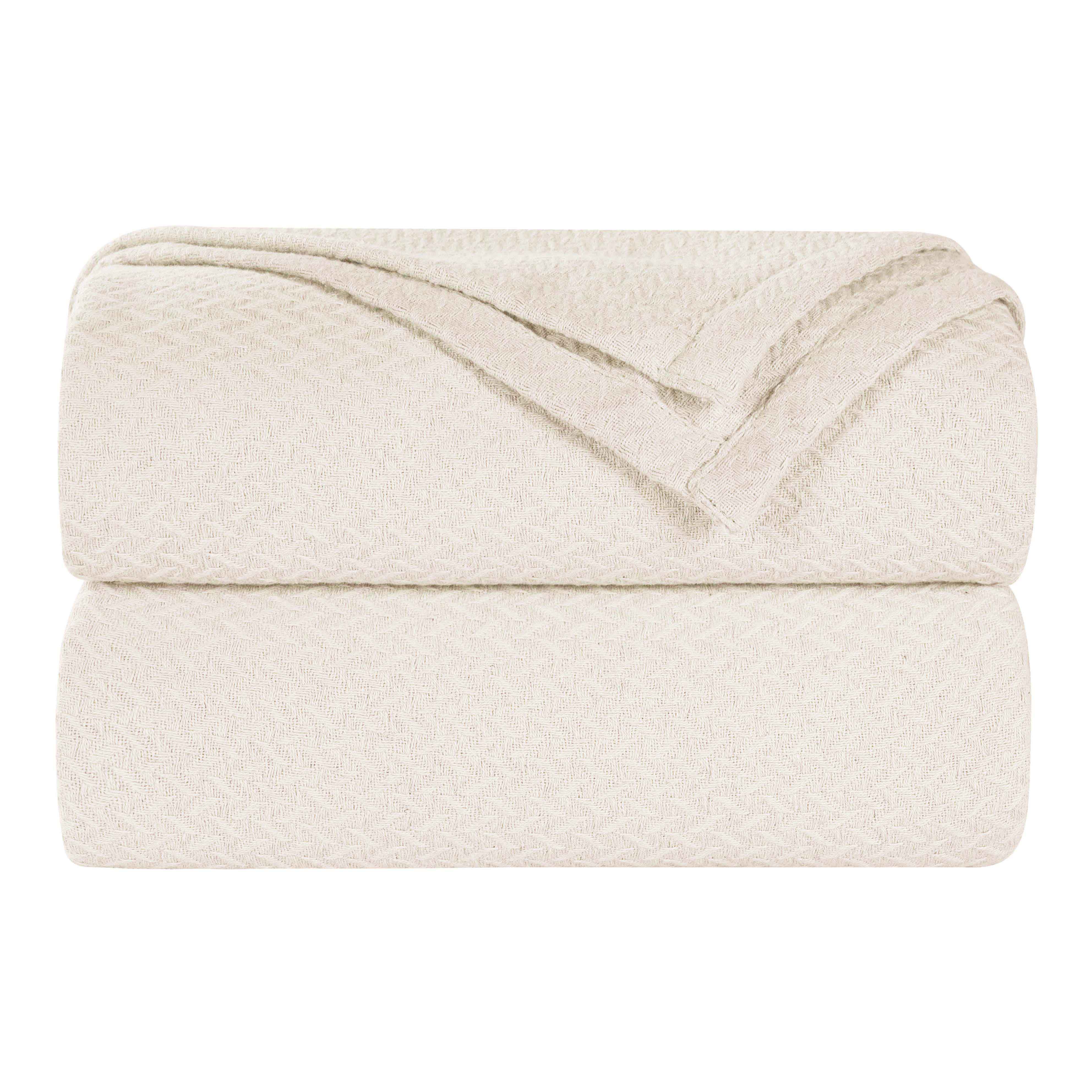 Nobel Cotton Textured Chevron Lightweight Woven Blanket - Omnigoodsstore