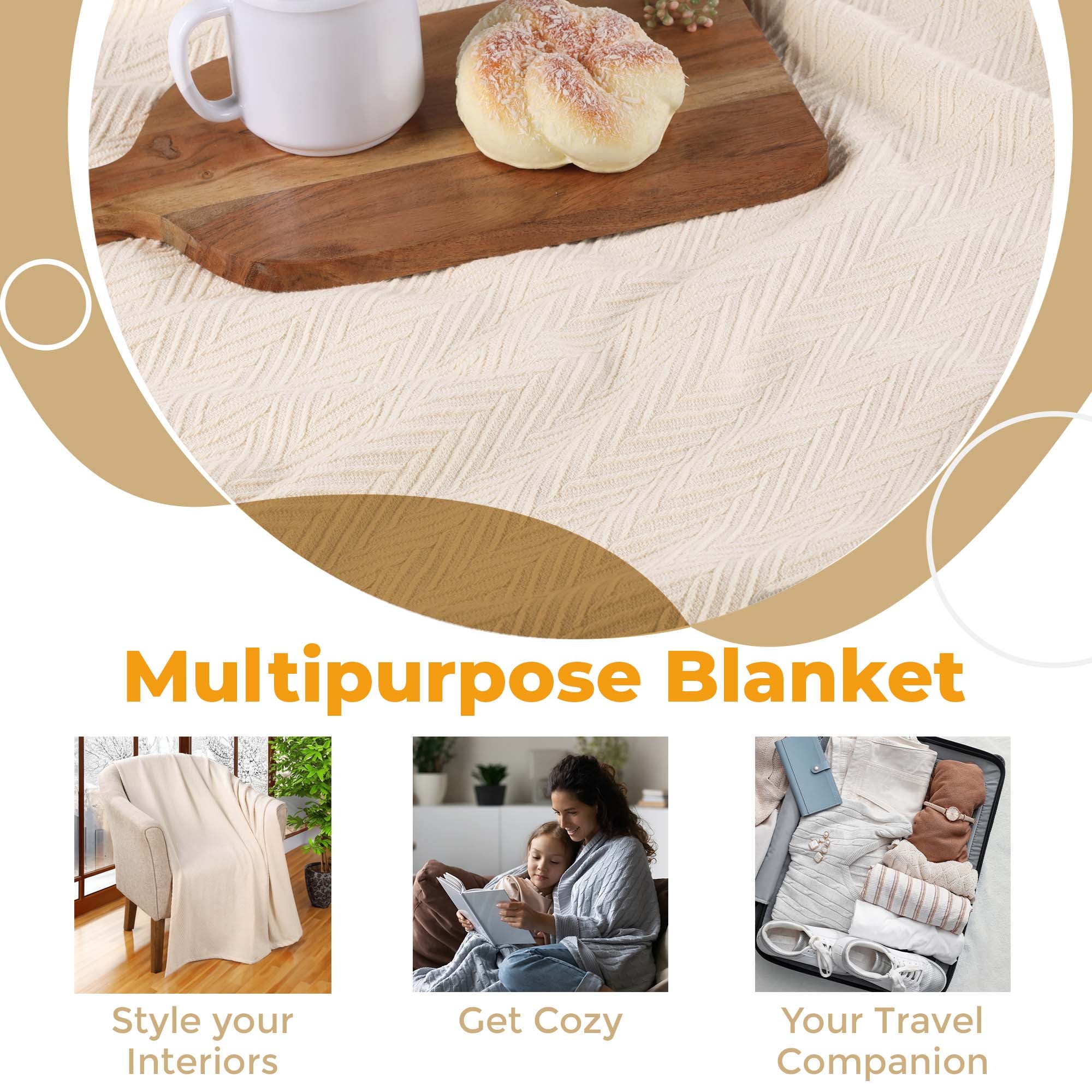 All-Season Chevron Cotton Bed Blanket & Sofa Throw - Omnigoodsstore