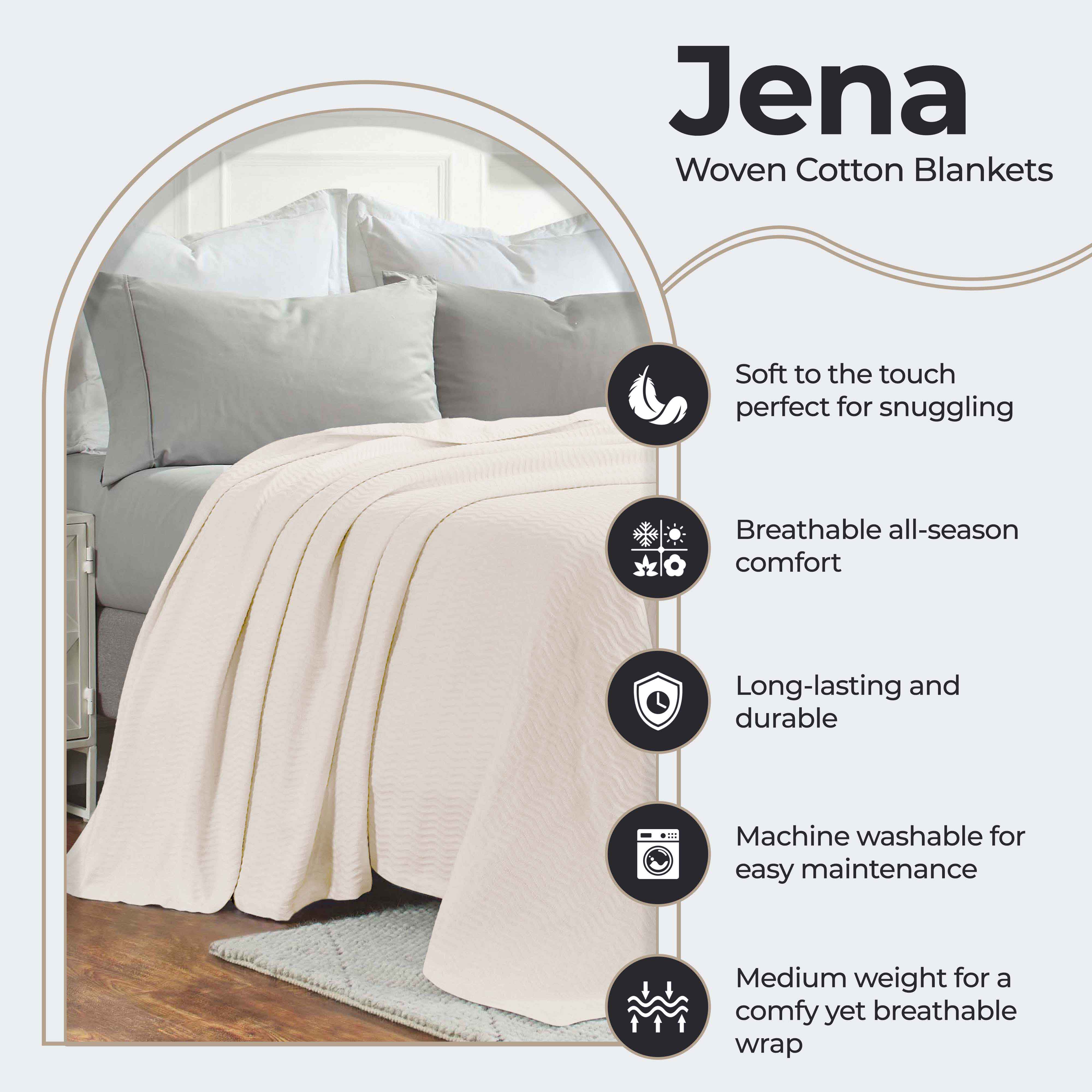 Jena Cotton Textured Chevron Lightweight Woven Blanket - Omnigoodsstore