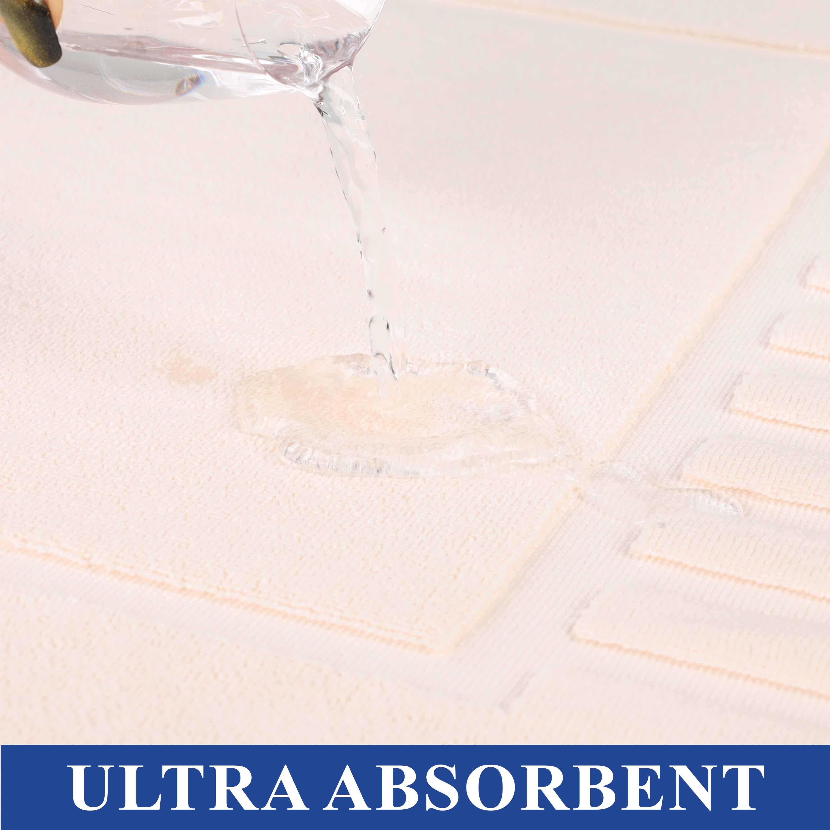 Leo Cotton Solid Modern Geometric Border Absorbent Bath Mat, Set of 2 - Omnigoodsstore