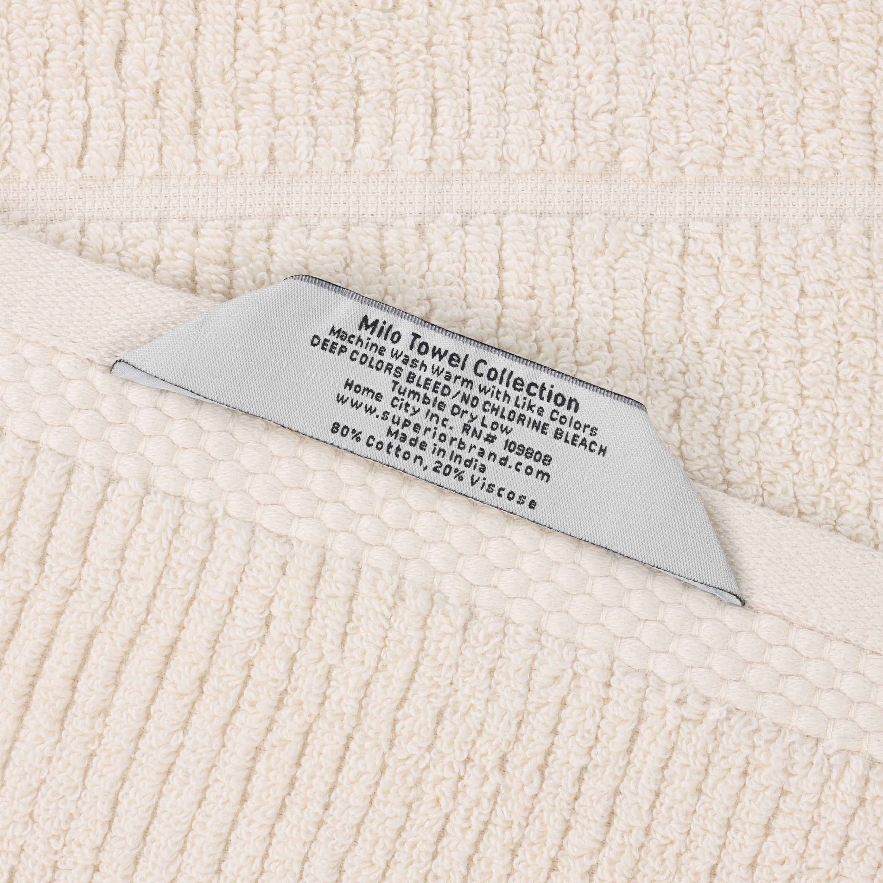 Milo Smart Twist Cotton Solid Ribbed Design 8 Piece Towel Set - Omnigoodsstore