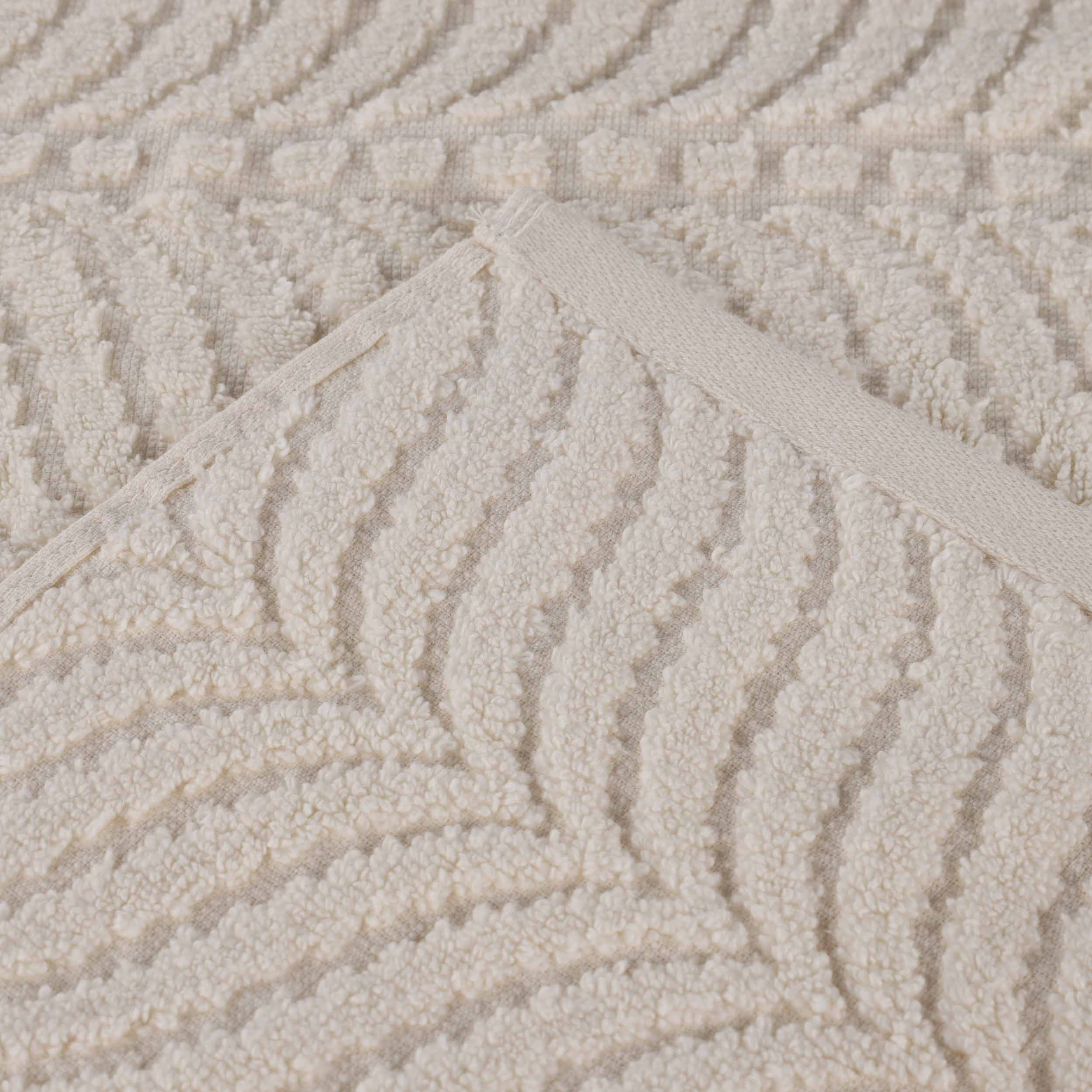 Zero Twist Cotton Solid & Jacquard Elegant Chevron Bath Towel Set of 4 - Omnigoodsstore