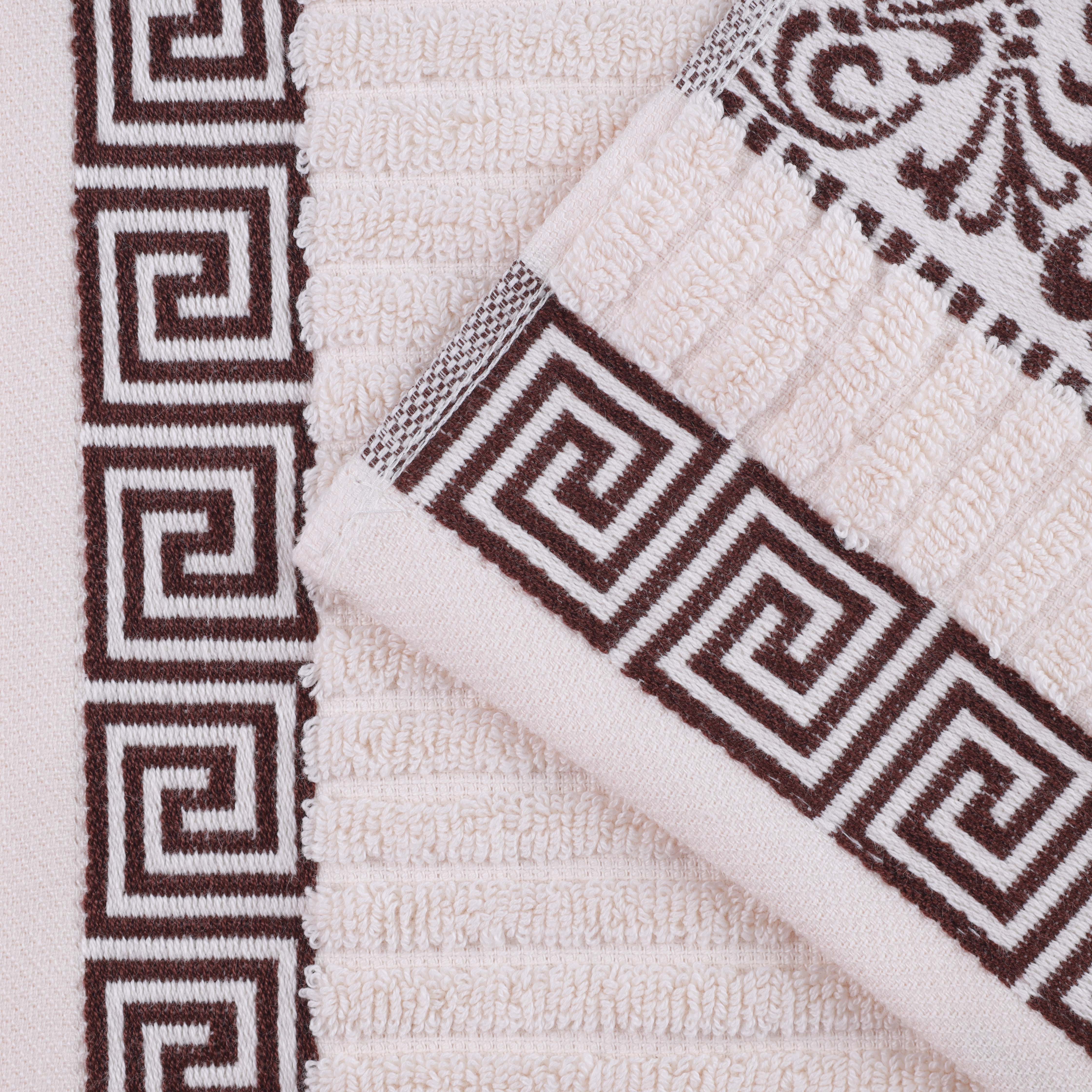 Athens Cotton Greek Scroll and Floral 6-Piece Assorted Towel Set - Omnigoodsstore