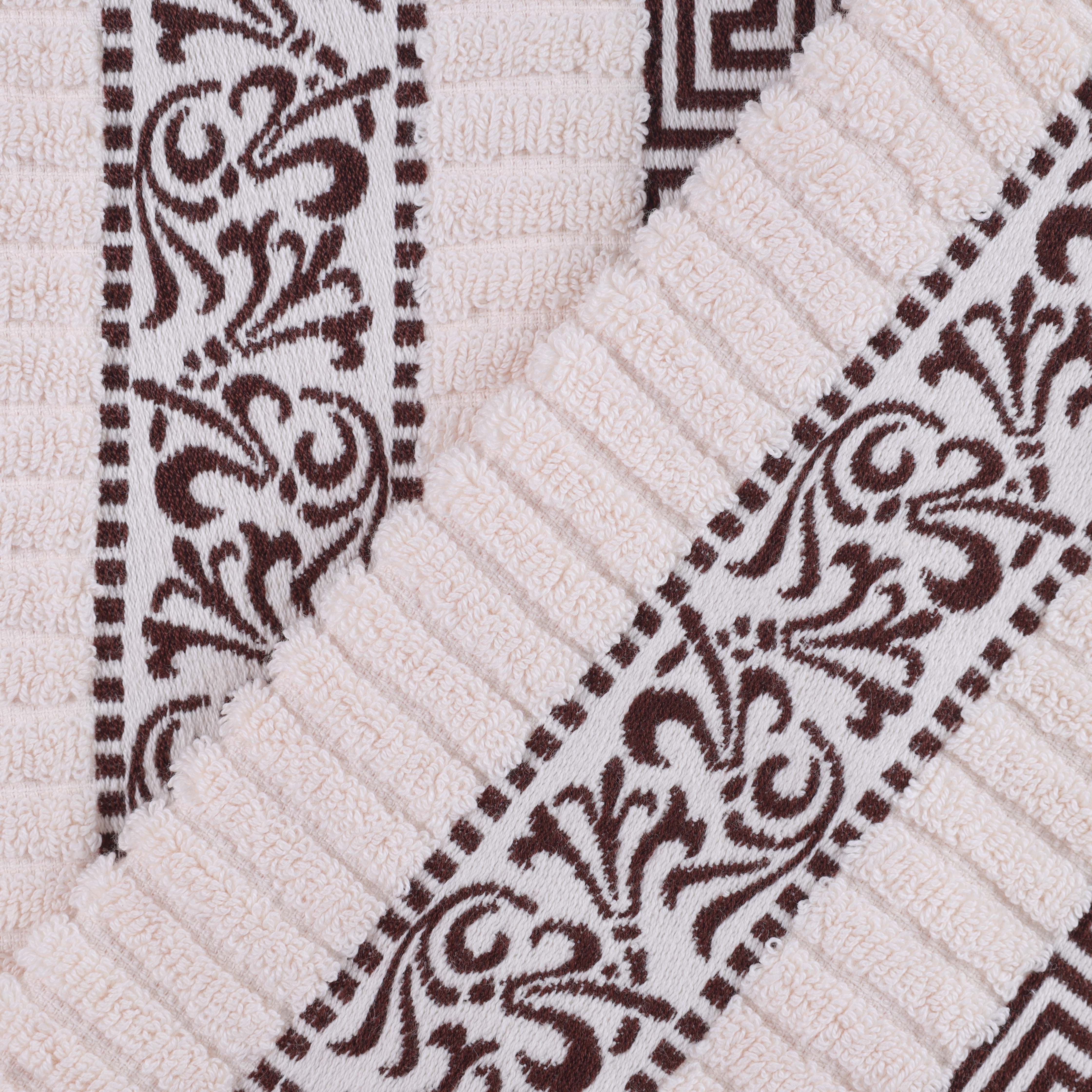 Athens Cotton Greek Scroll and Floral 6-Piece Assorted Towel Set - Omnigoodsstore