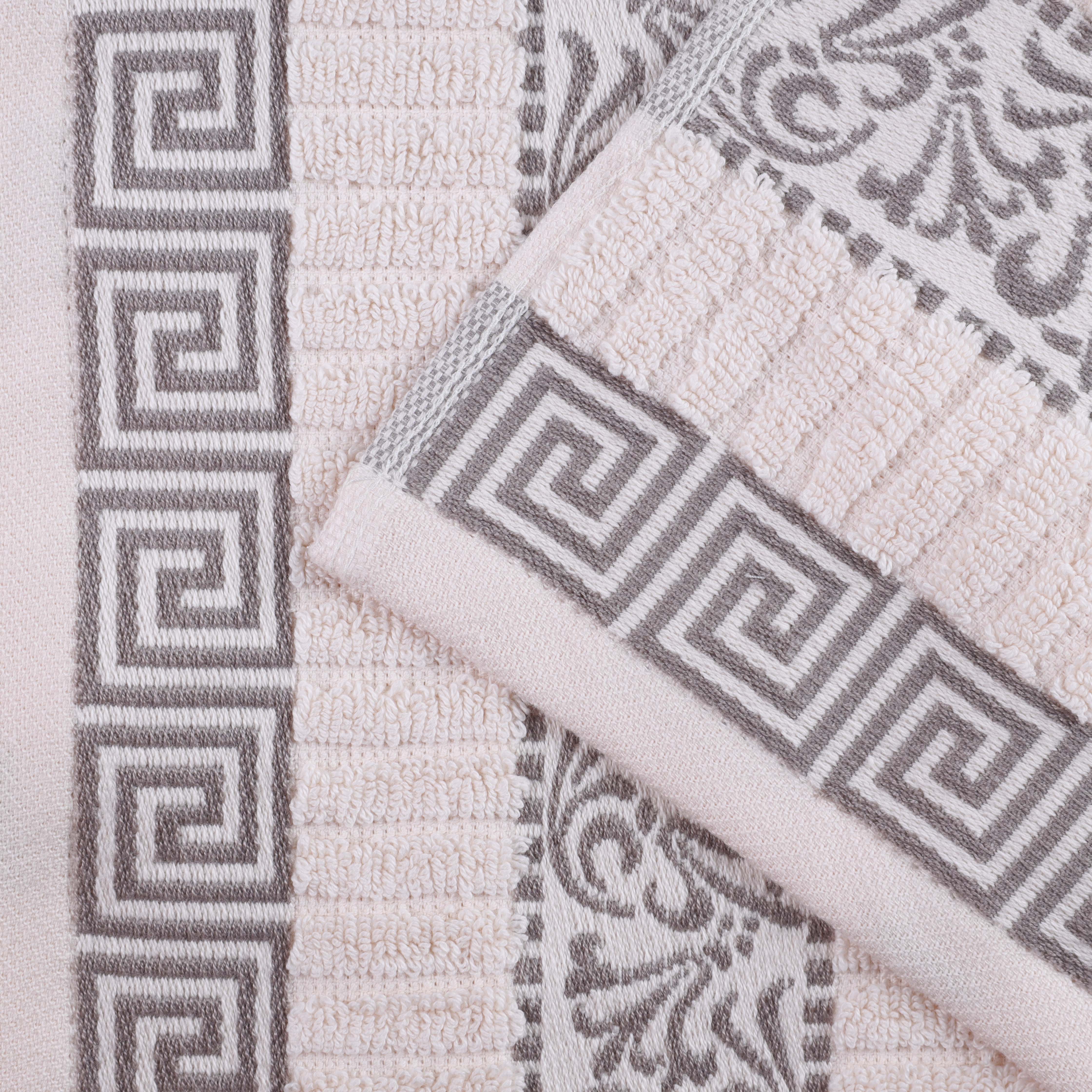 Athens Cotton Greek Scroll and Floral 6-Piece Assorted Towel Set - Omnigoodsstore