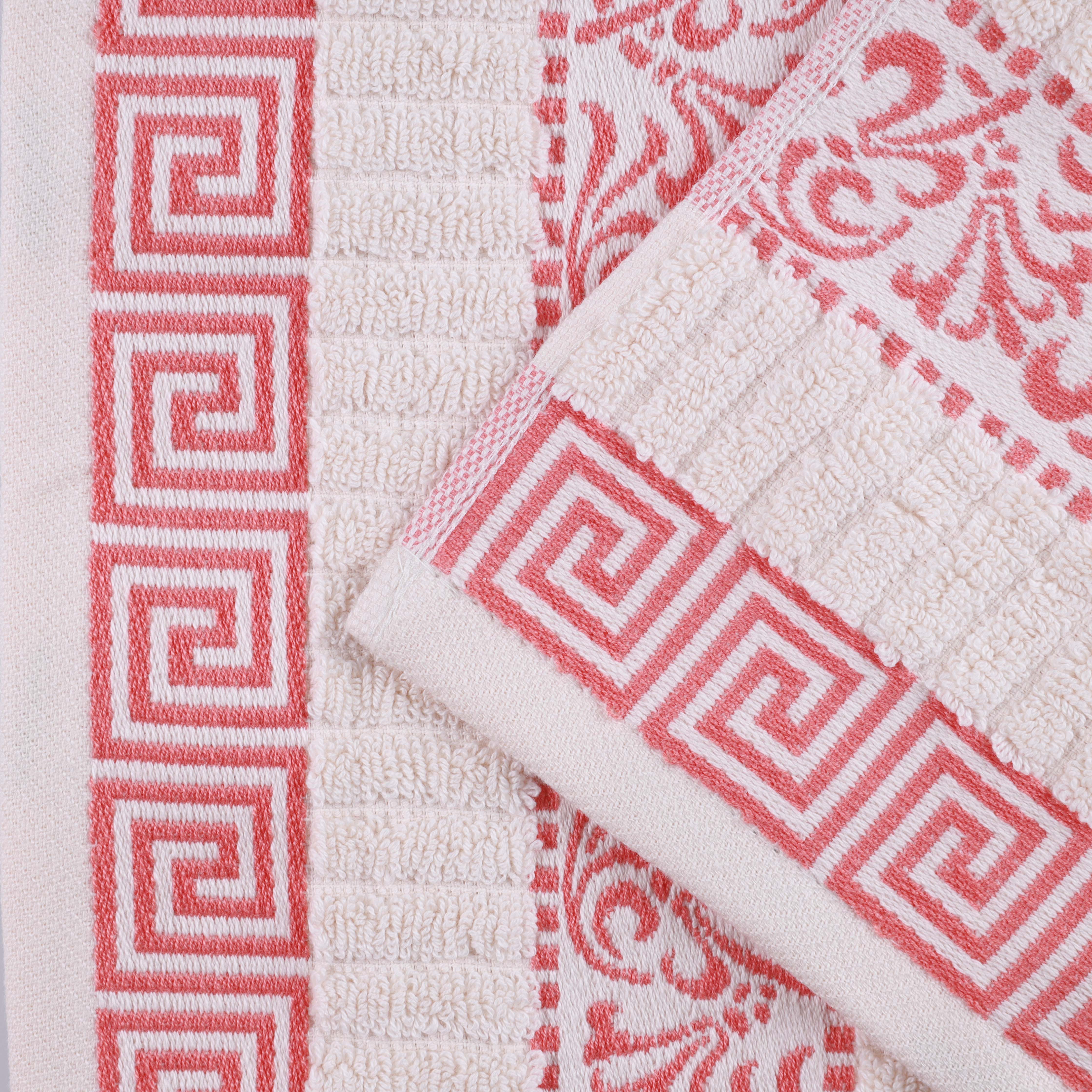 Athens Cotton Greek Scroll and Floral 6-Piece Assorted Towel Set - Omnigoodsstore