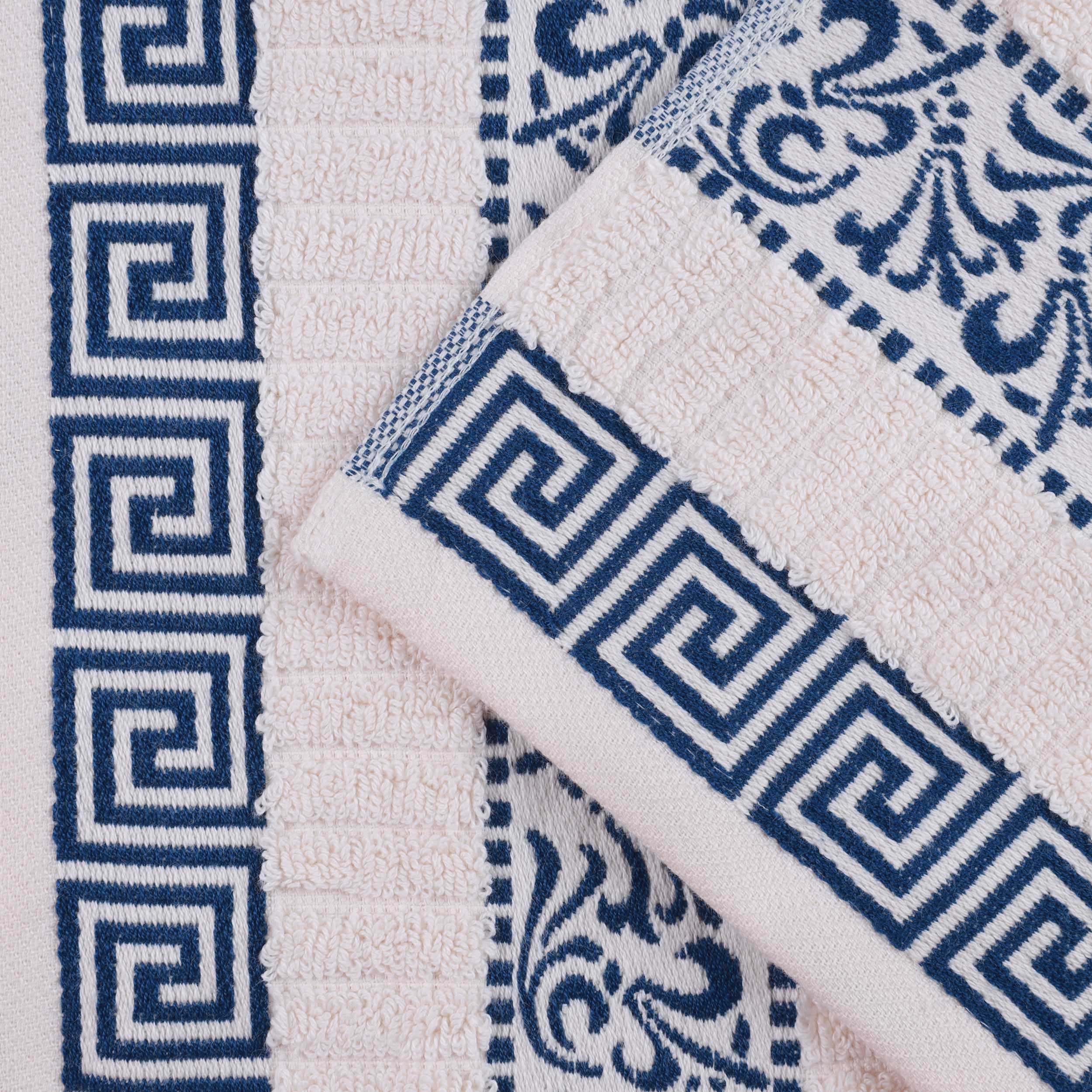 Athens Cotton Greek Scroll and Floral 6-Piece Assorted Towel Set - Omnigoodsstore