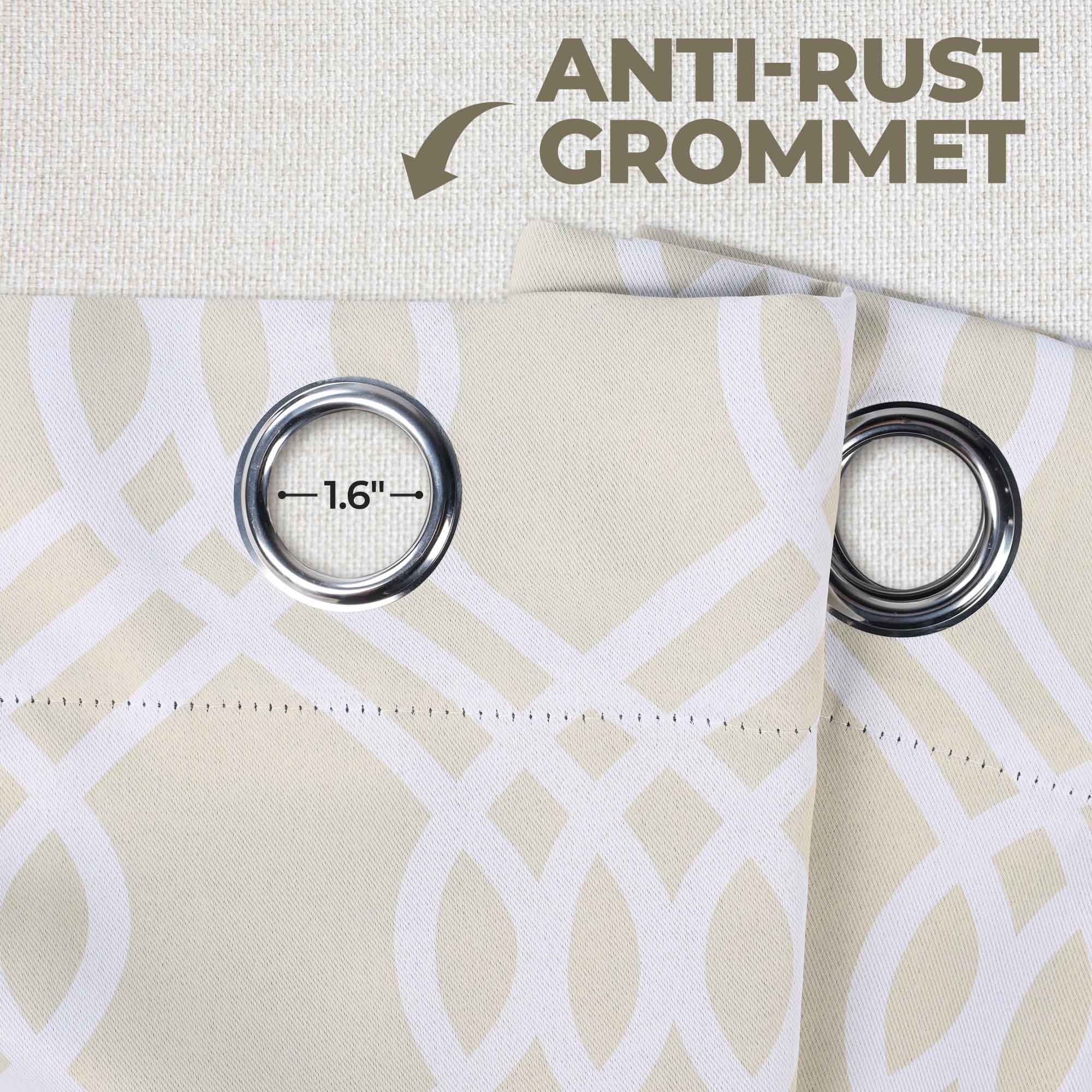 Ribbon Trellis Washable Room Darkening Blackout Curtain Panel Set - Omnigoodsstore