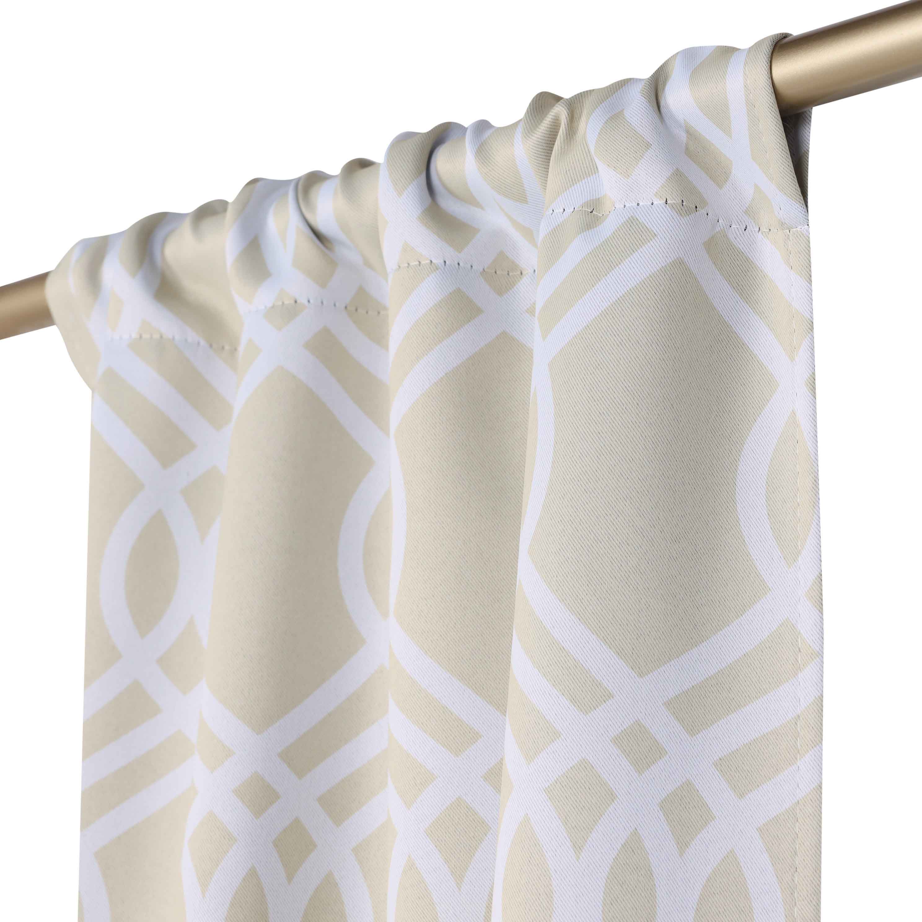 Ribbon Trellis Washable Room Darkening Blackout Curtain Panel Set - Omnigoodsstore