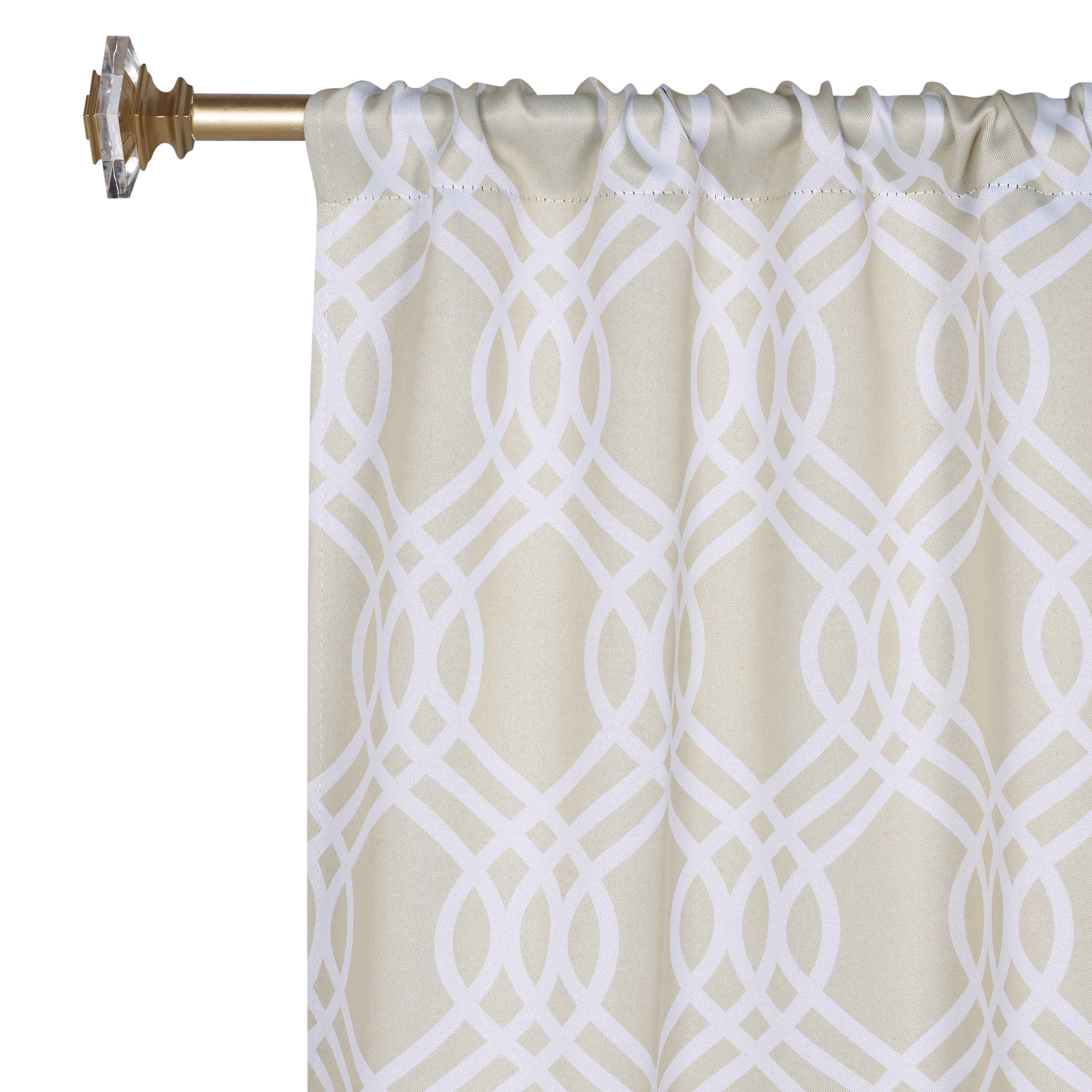 Ribbon Trellis Washable Room Darkening Blackout Curtain Panel Set - Omnigoodsstore