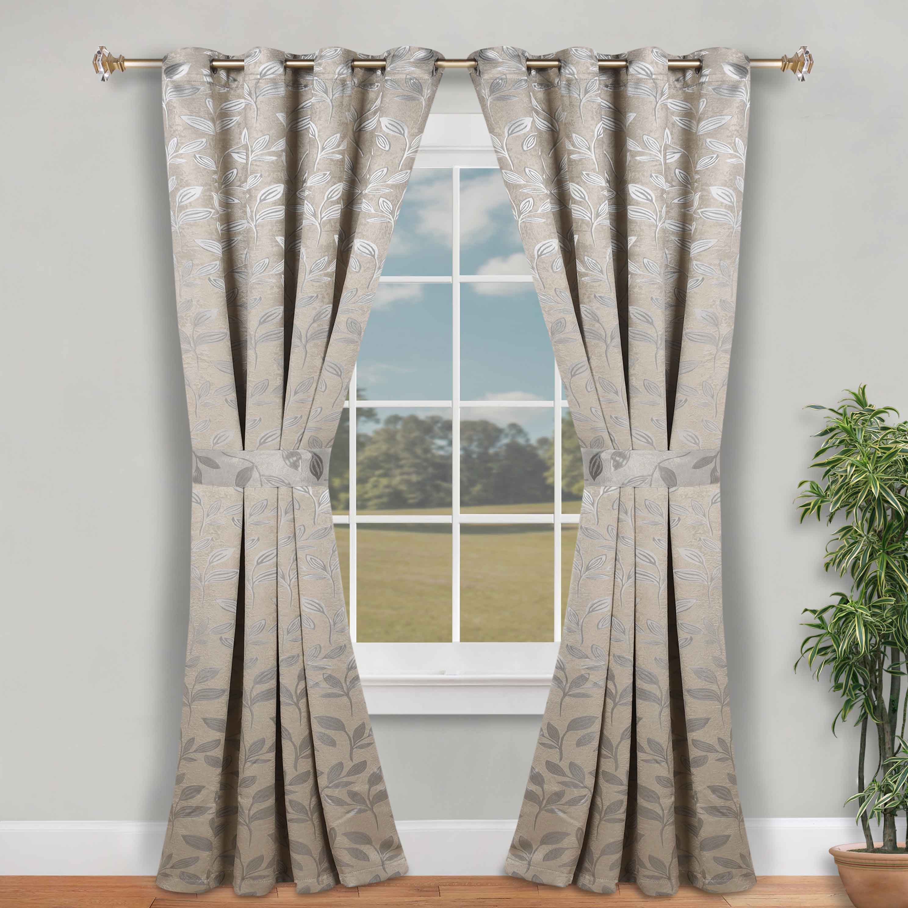 Leaves Machine Room Darkening Blackout Curtains, Set of 2 - Omnigoodsstore