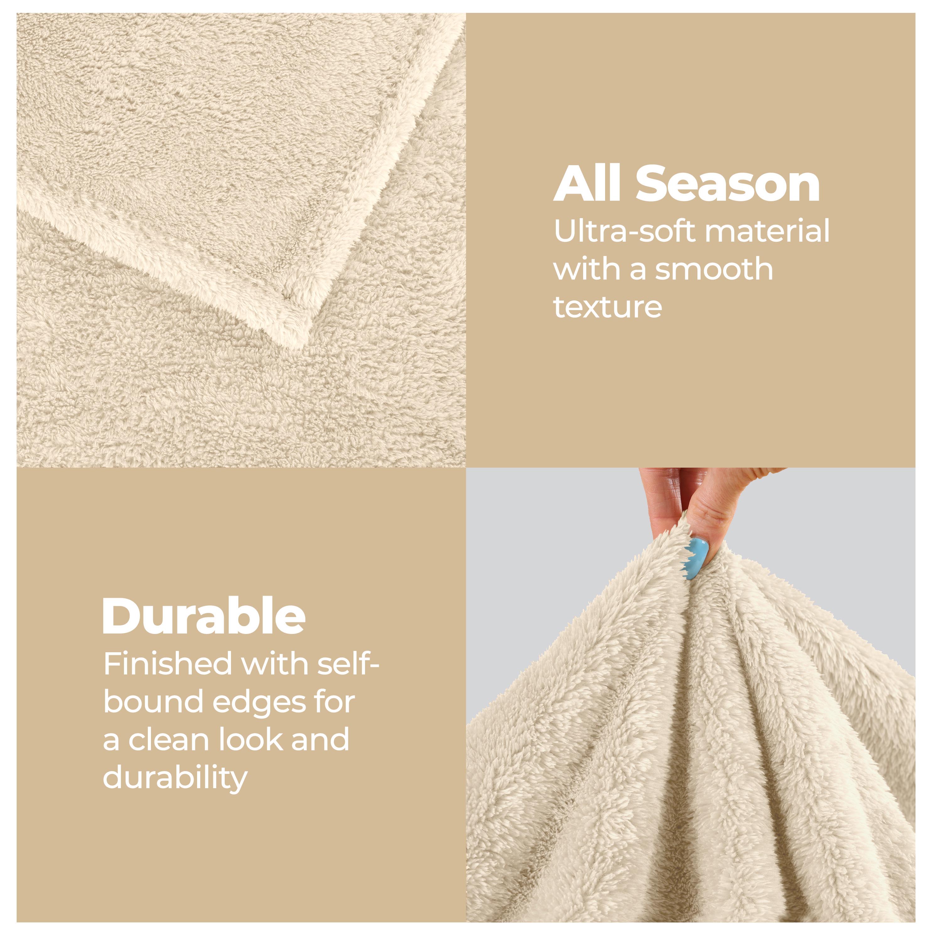 Classic Solid Fleece Plush Medium Weight Fluffy Soft Blanket - Omnigoodsstore