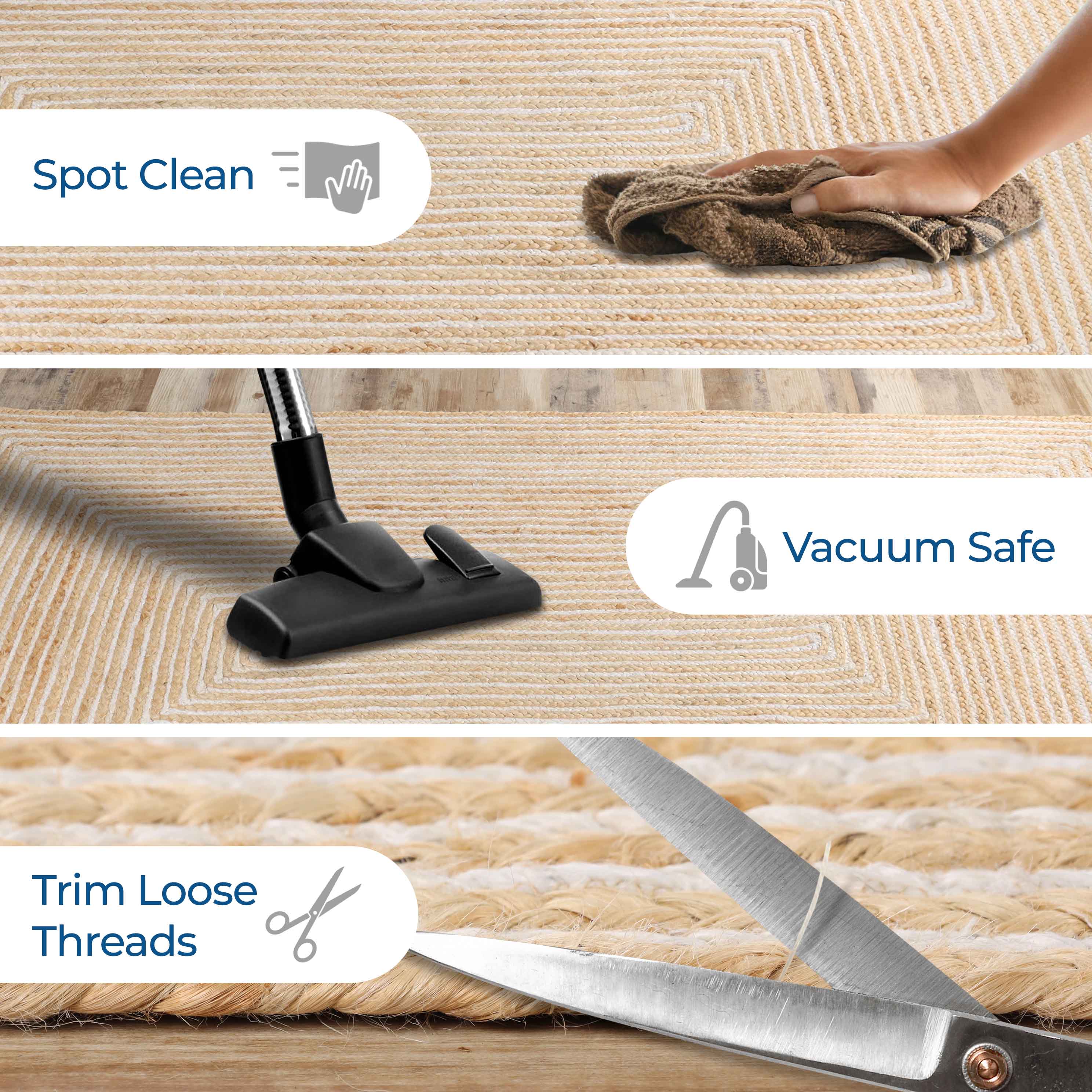 Braided Jute Reversible Handwoven Indoor Outdoor Area Rug - Omnigoodsstore