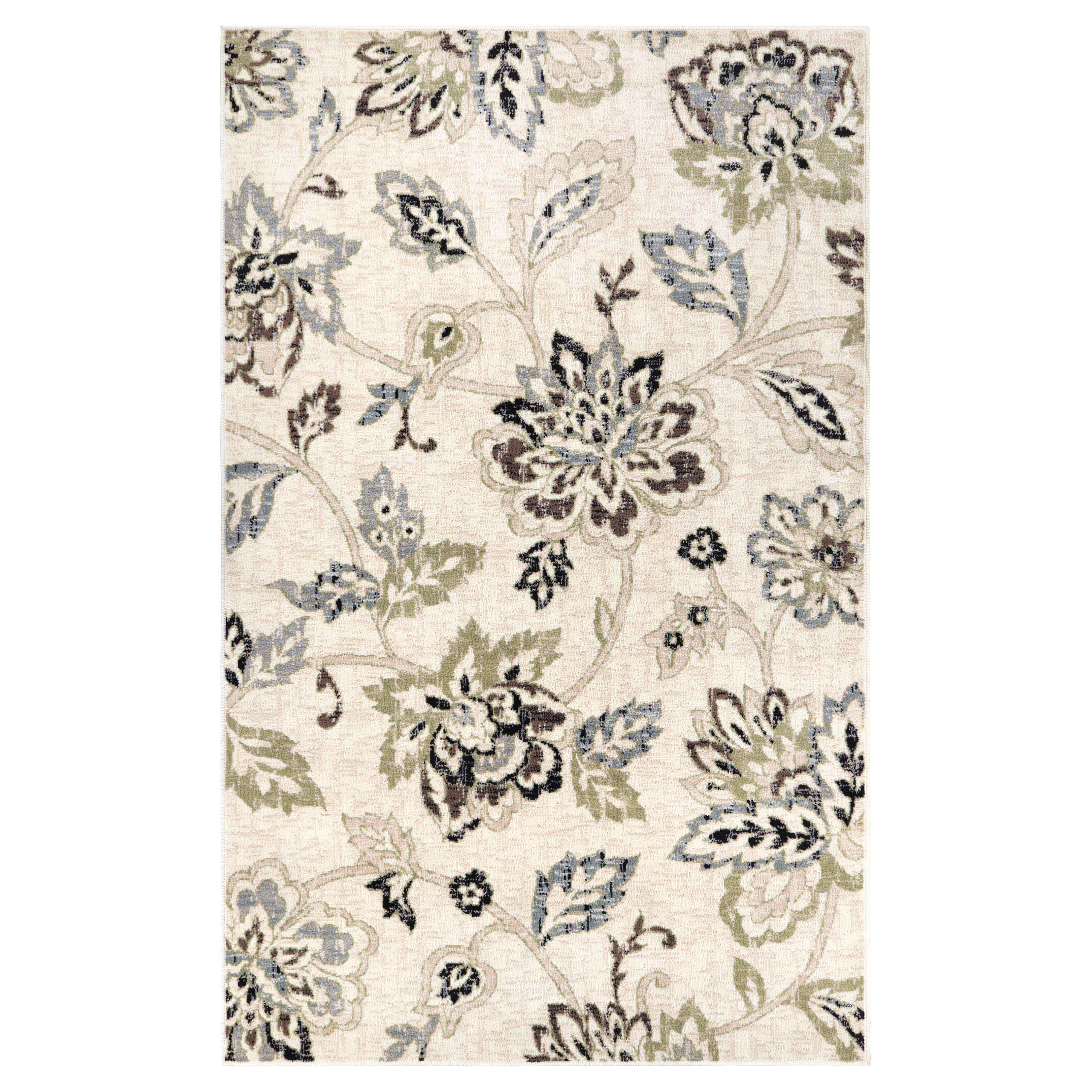Jacobean Floral Modern Farmhouse Indoor Area Rugs or Runner Rug - Omnigoodsstore