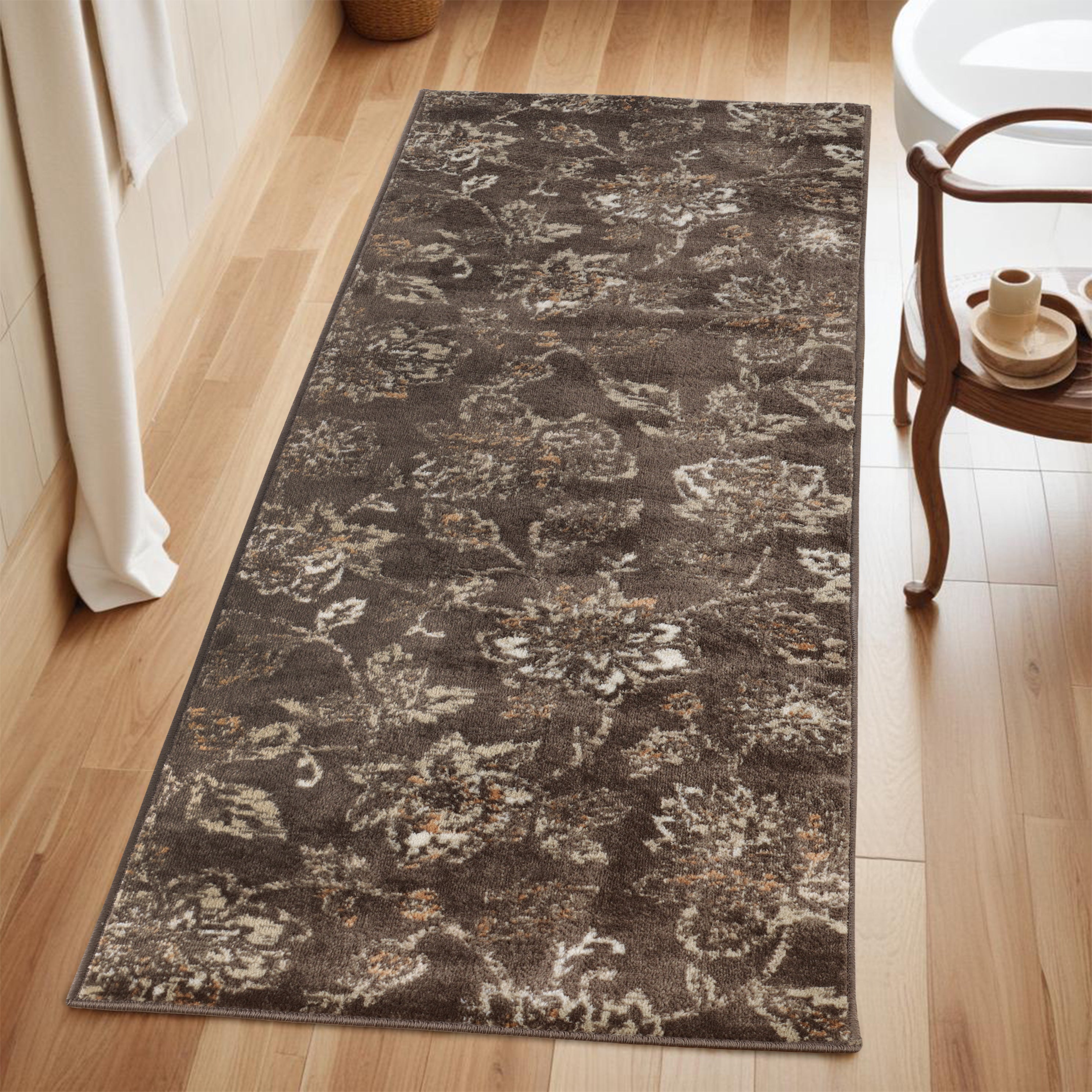 Jacobean Floral Modern Farmhouse Indoor Area Rugs or Runner Rug - Omnigoodsstore
