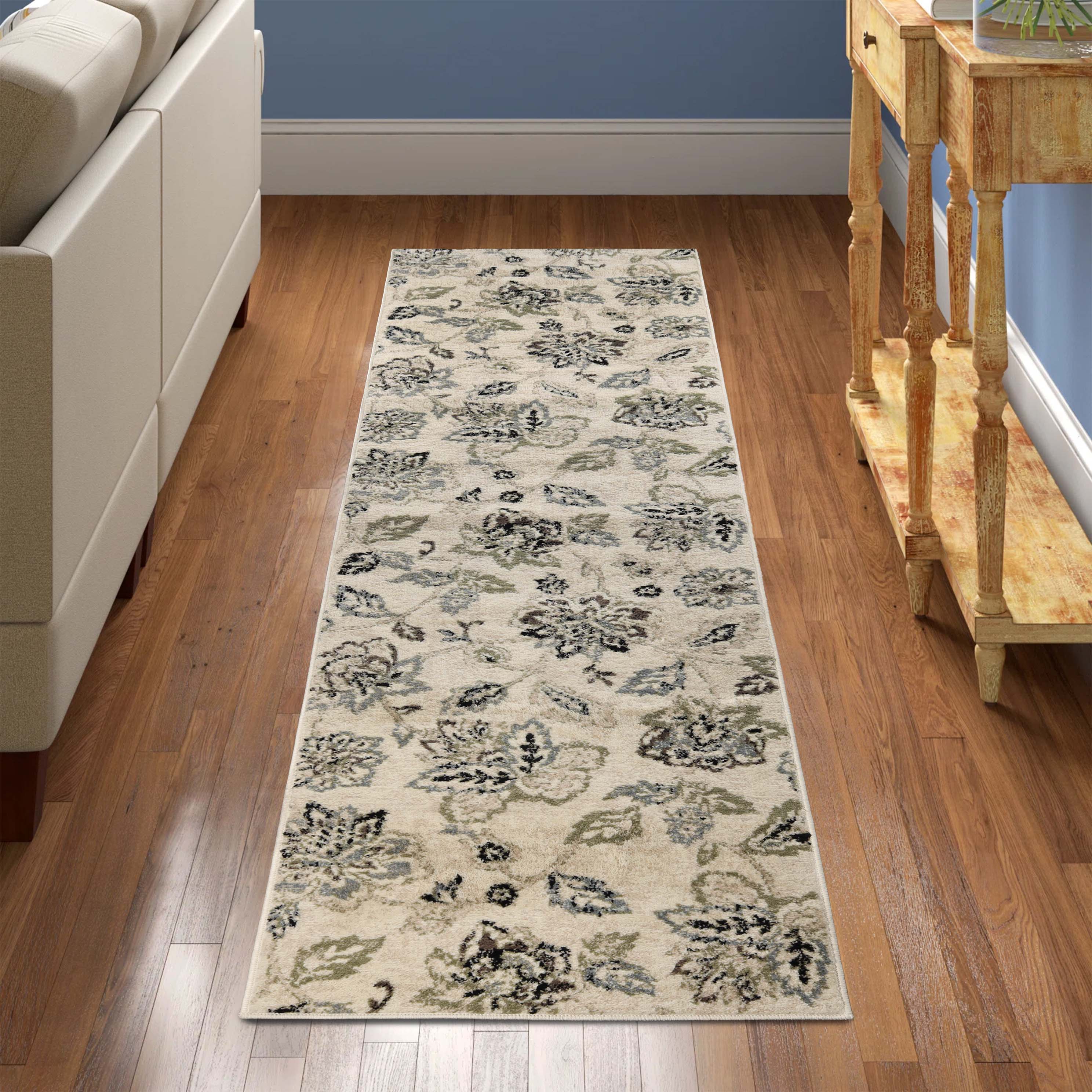 Jacobean Floral Modern Farmhouse Indoor Area Rugs or Runner Rug - Omnigoodsstore
