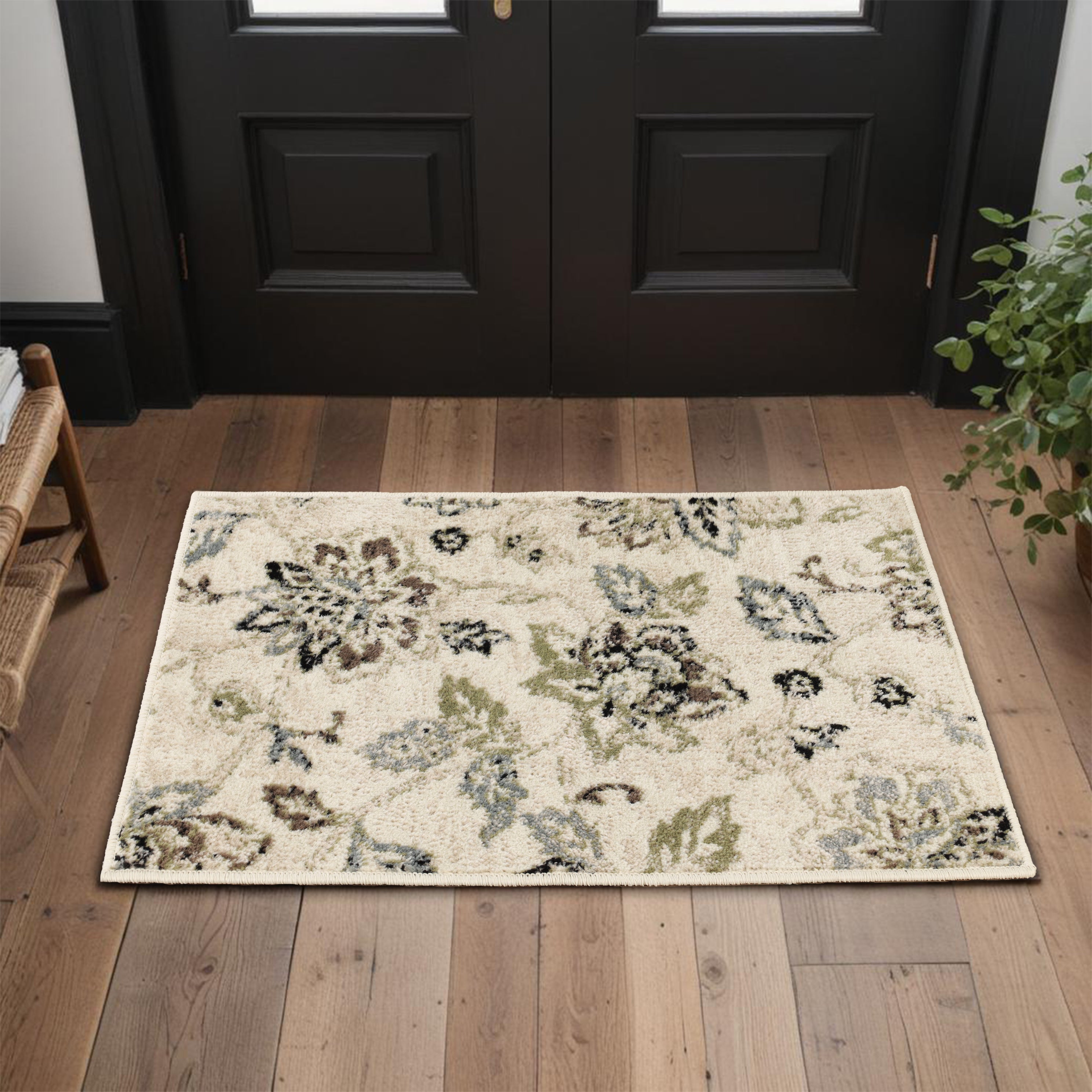 Jacobean Floral Modern Farmhouse Indoor Area Rugs or Runner Rug - Omnigoodsstore