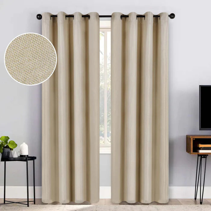 Jaxon Textured Blackout Curtain Set of 2 Panels - Omnigoodsstore