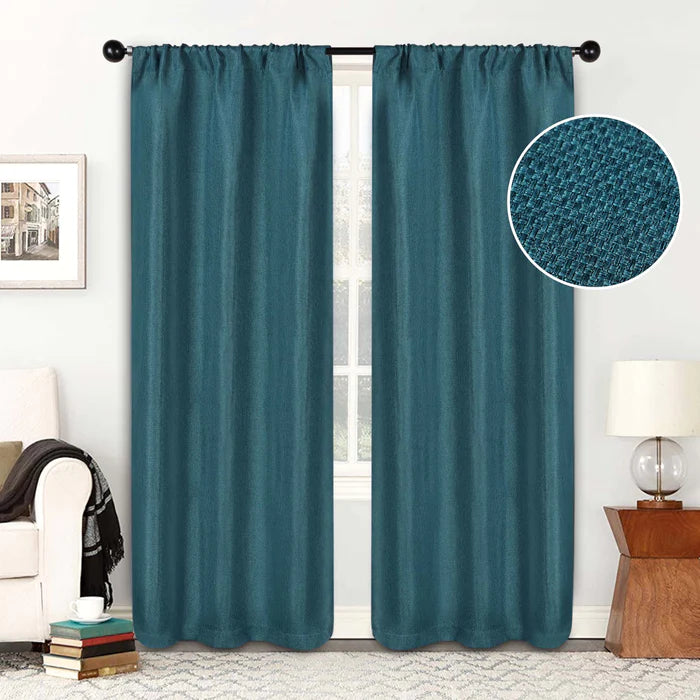 Jaxon Textured Blackout Curtain Set of 2 Panels - Omnigoodsstore