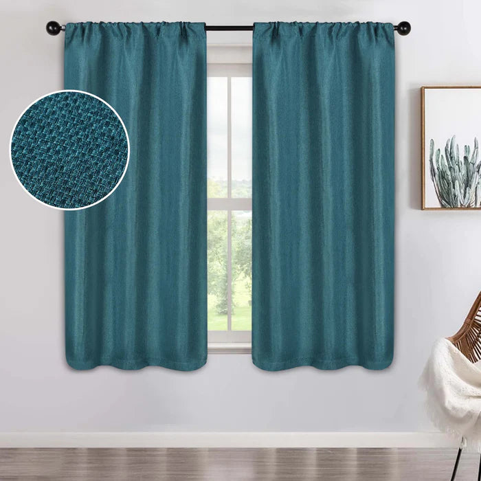 Jaxon Textured Blackout Curtain Set of 2 Panels - Omnigoodsstore