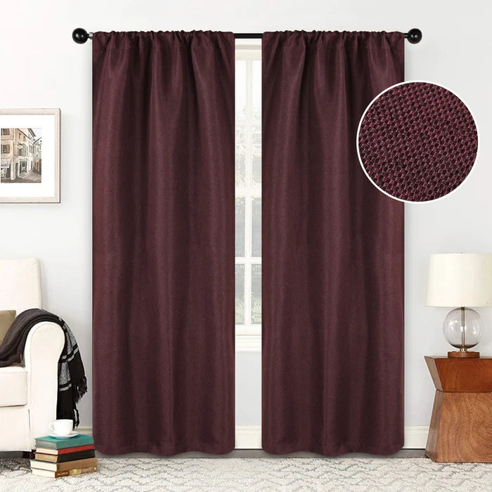 Jaxon Textured Blackout Curtain Set of 2 Panels - Omnigoodsstore