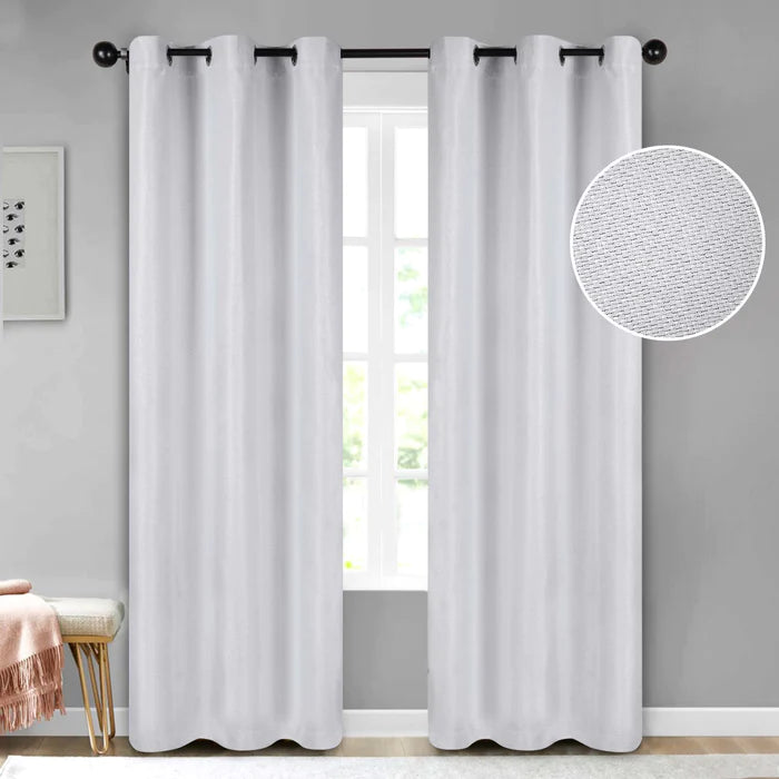Jaxon Textured Blackout Curtain Set of 2 Panels - Omnigoodsstore