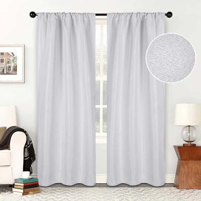 Jaxon Textured Blackout Curtain Set of 2 Panels - Omnigoodsstore