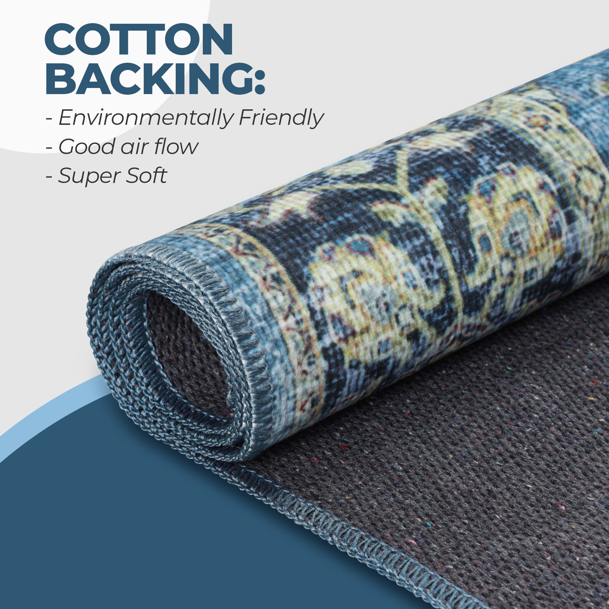 Jay Damask Medallion Bordered Washable Indoor Area Rug or Runner - Omnigoodsstore