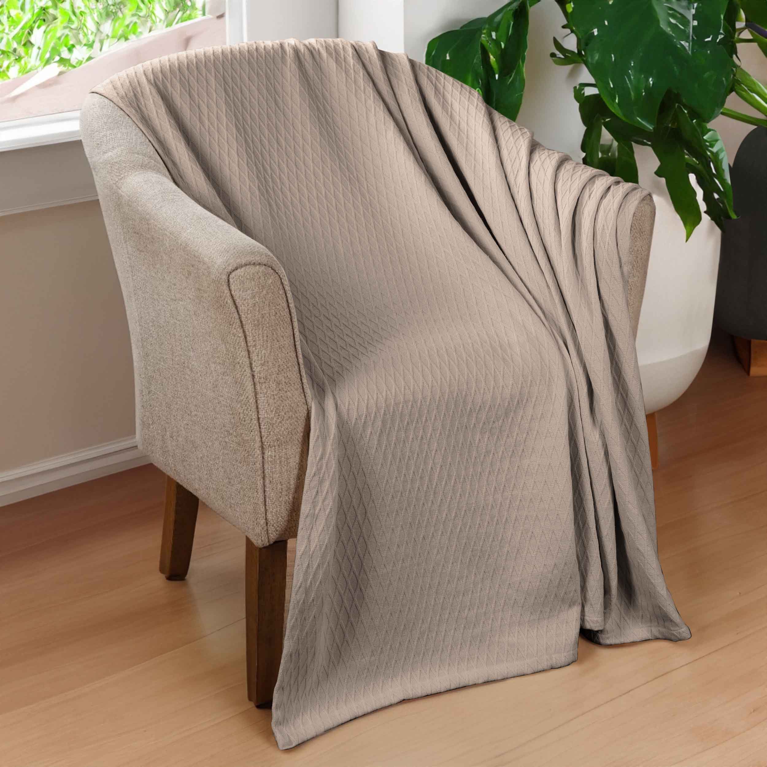Cotton All Season Diamond Bed Blanket & Sofa Throw - Omnigoodsstore