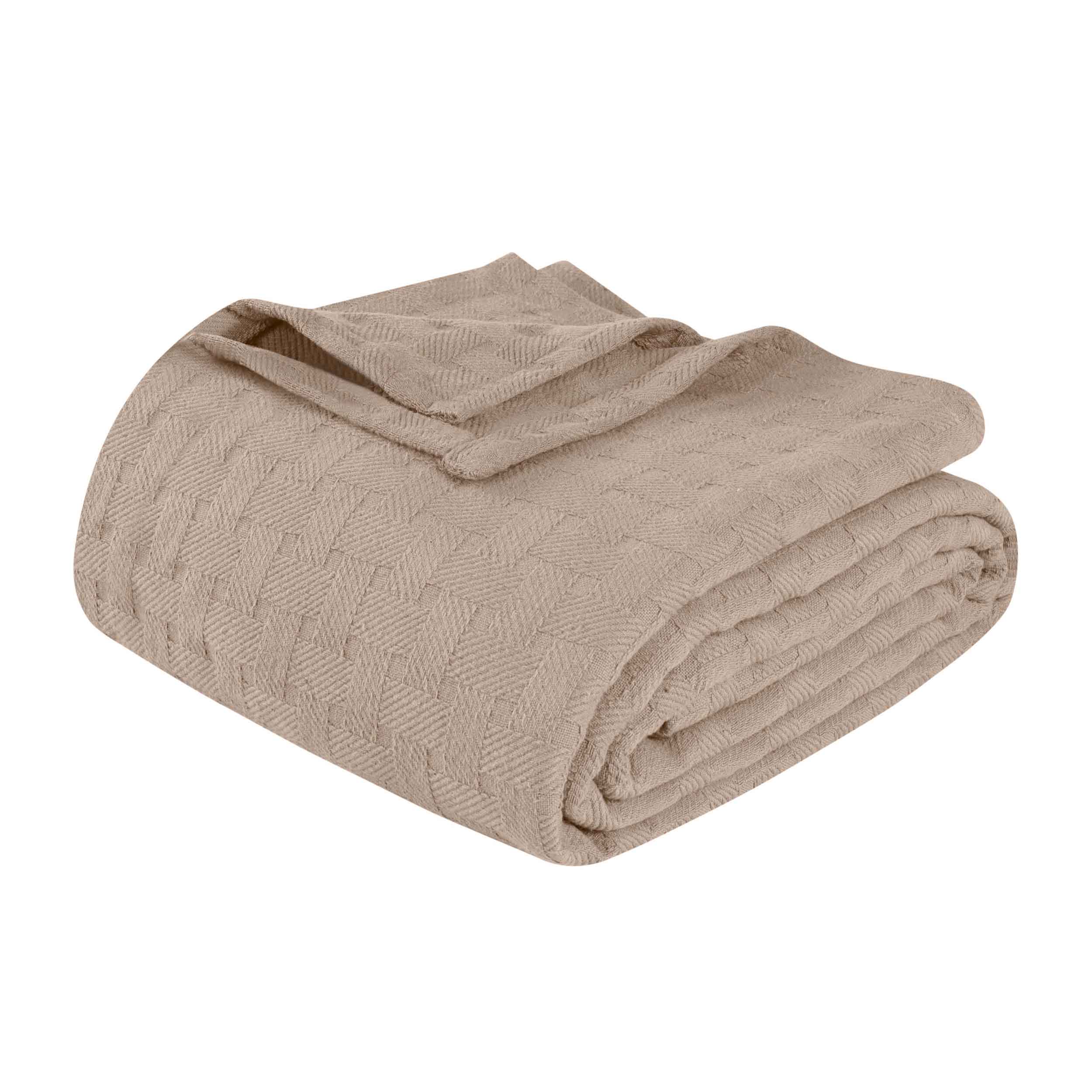 Basketweave All Season Cotton Bed Blanket & Sofa Throw - Omnigoodsstore