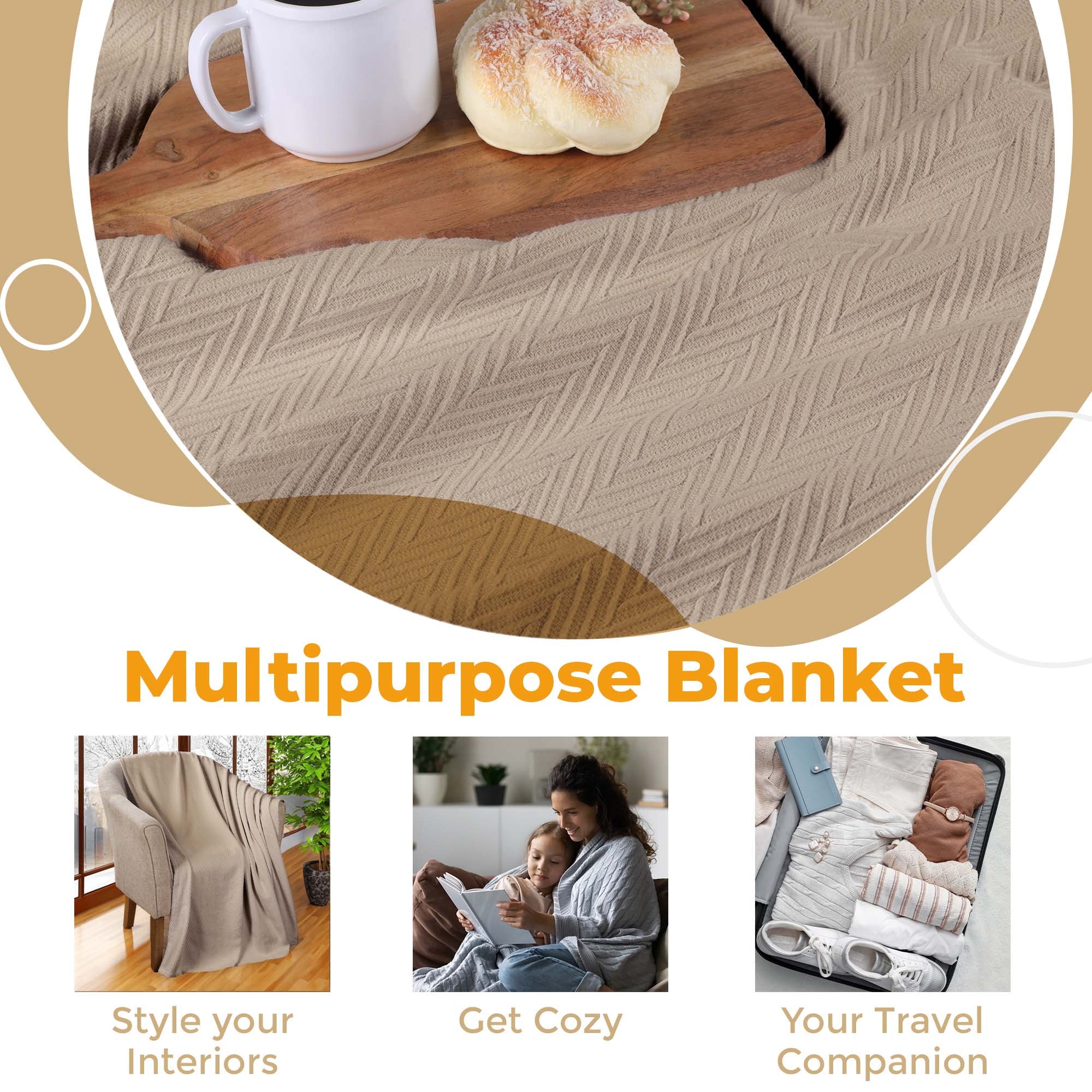 All-Season Chevron Cotton Bed Blanket & Sofa Throw - Omnigoodsstore