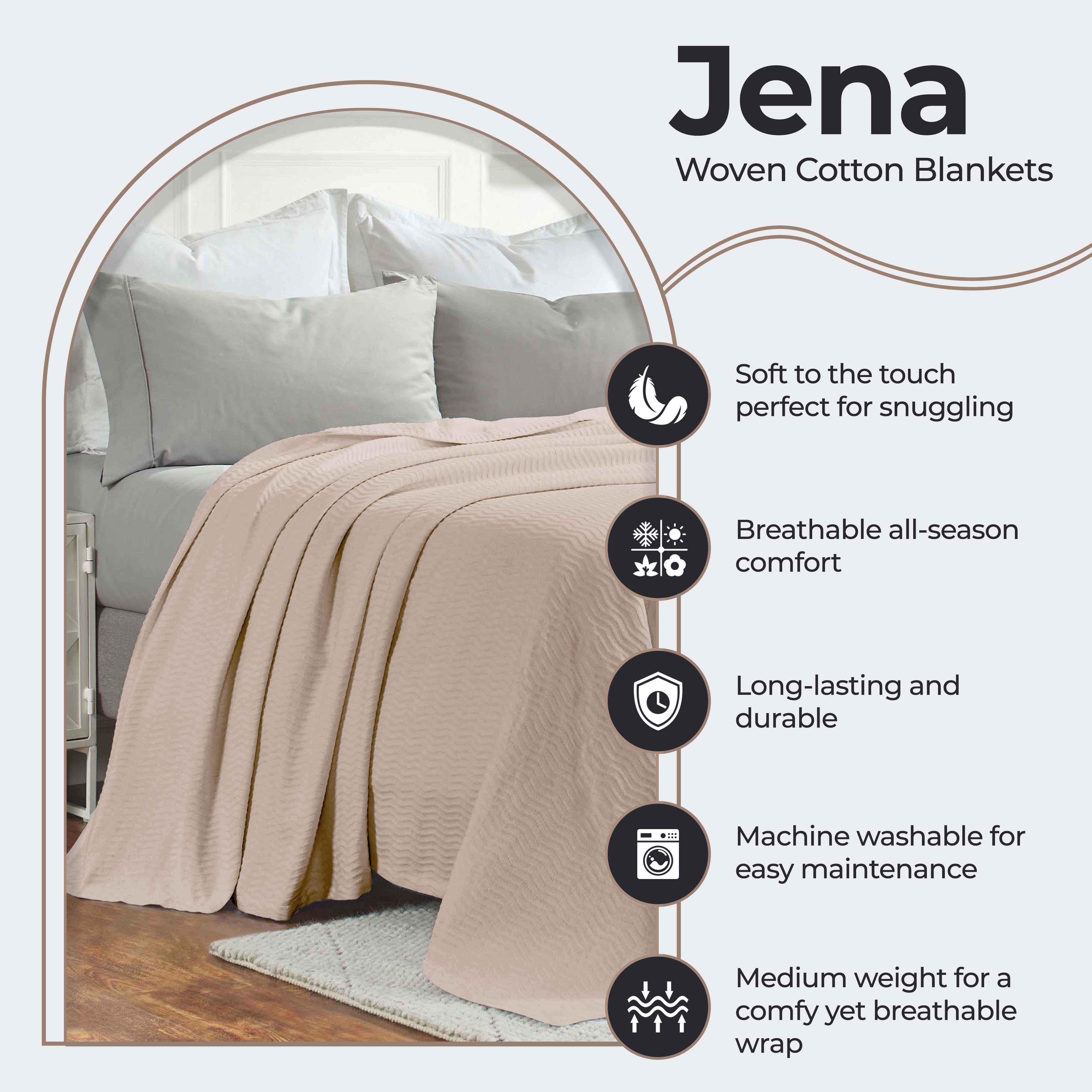 Jena Cotton Textured Chevron Lightweight Woven Blanket - Omnigoodsstore