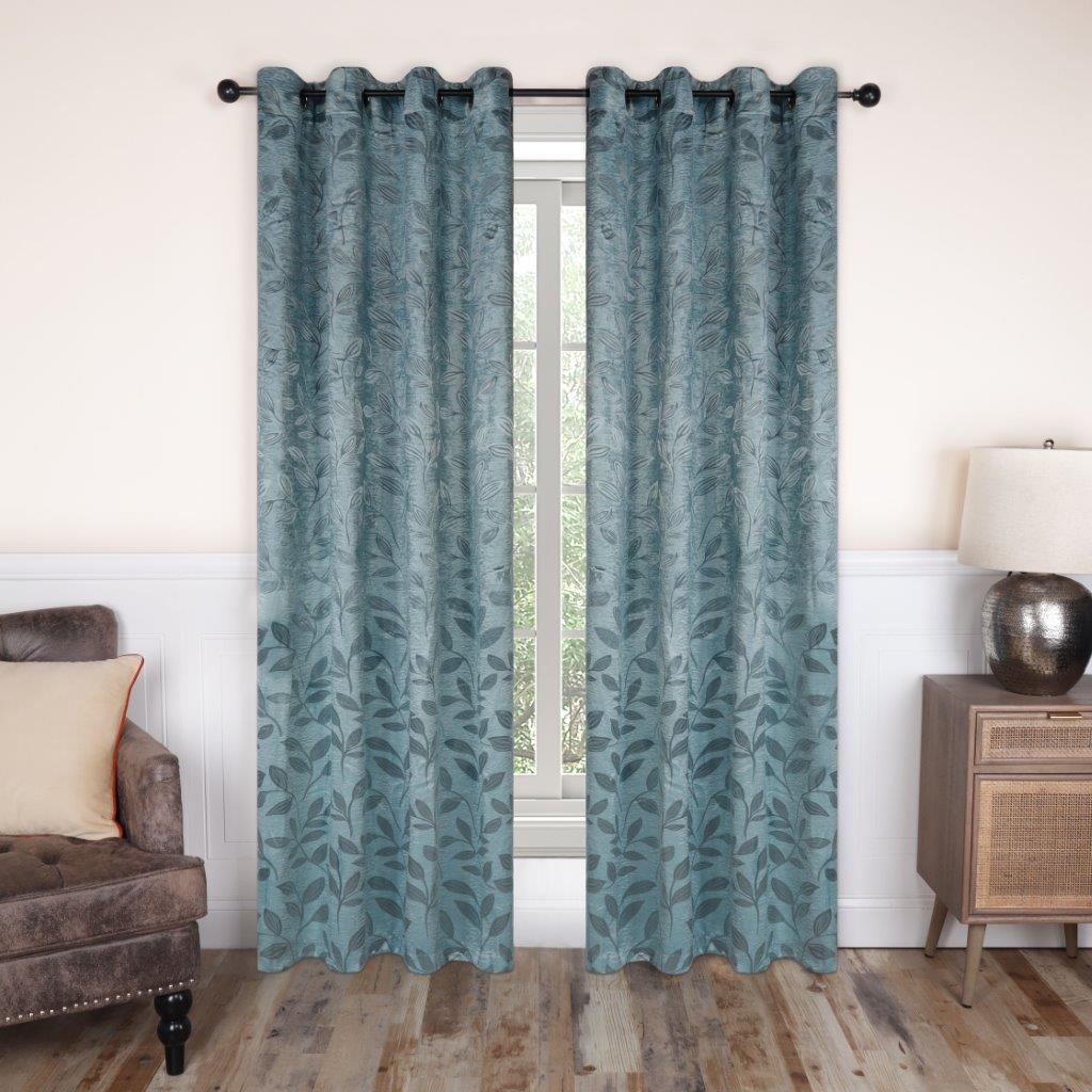 Leaves Machine Washable Room Darkening Blackout Curtains, Set of 2 - Omnigoodsstore