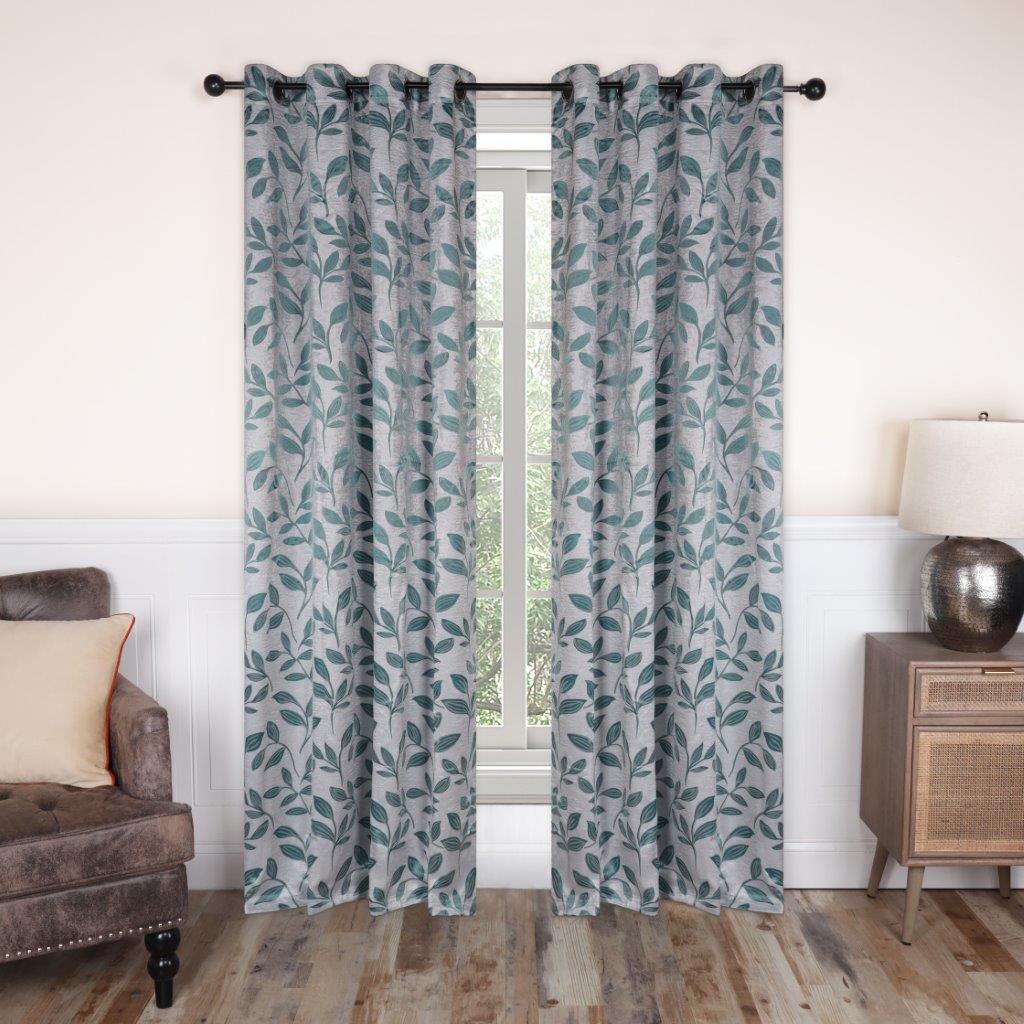 Leaves Machine Washable Room Darkening Blackout Curtains, Set of 2 - Omnigoodsstore